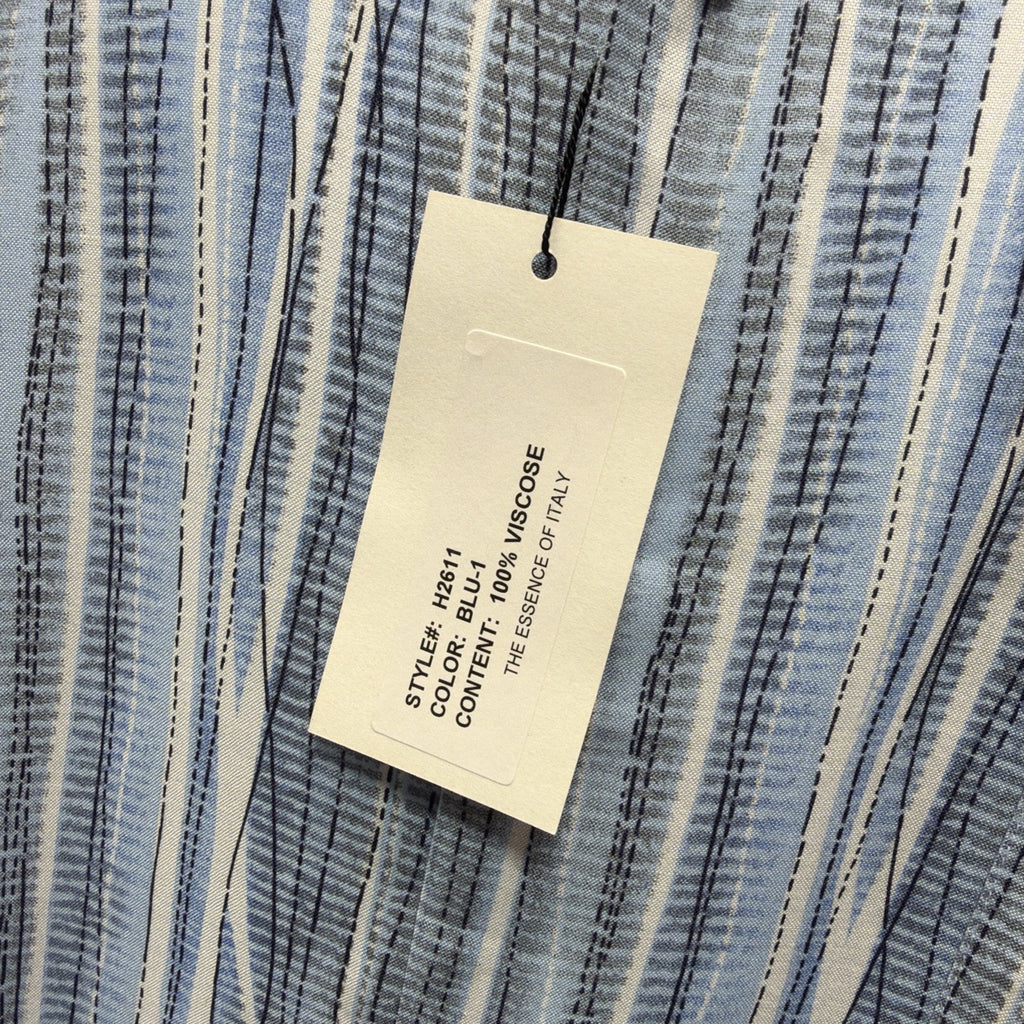 Massoti Italy Men’s XL NWT Blue Striped Viscose Button Front Resort Shirt Casual