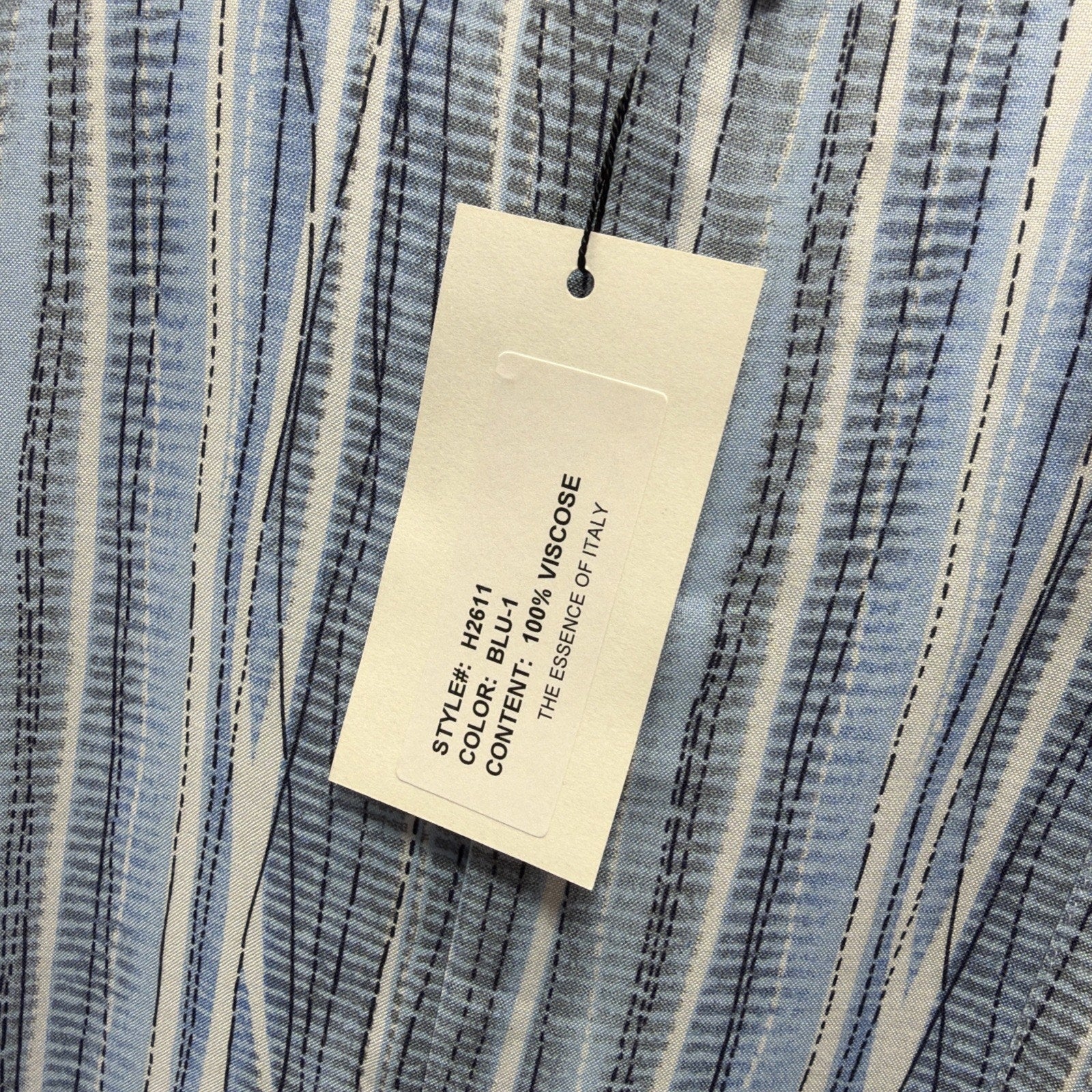 Massoti Italy Men’s XL NWT Blue Striped Viscose Button Front Resort Shirt Casual