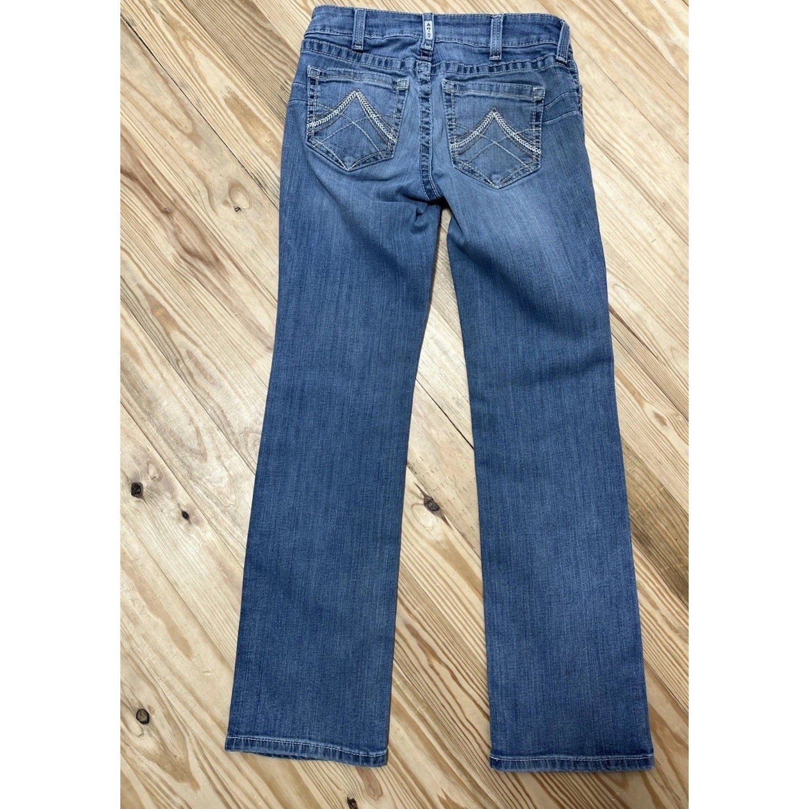 Ariat REAL Jeans Womens 28 S Blue Stone Wash Western Straight Stretch Denim