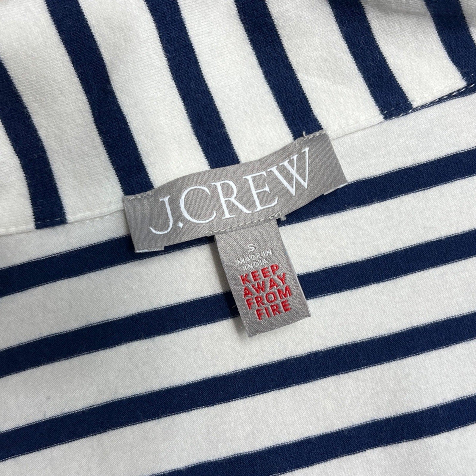 J.Crew Women's Button Down Nightshirt Pajama Sleep Shirt Sz S White Navy Striped