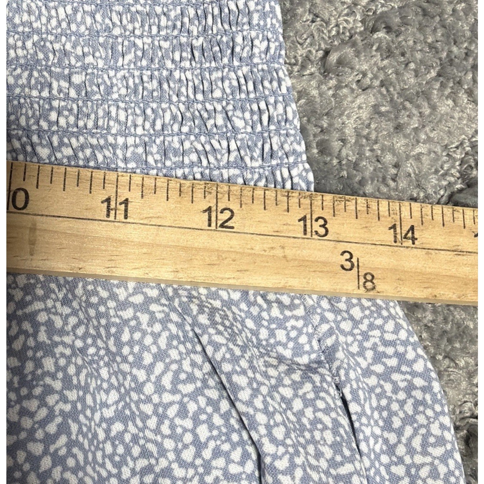 SIENNA SKY Women's Size Large print Blue Pull On Flowy High Rise Wide Leg Pants