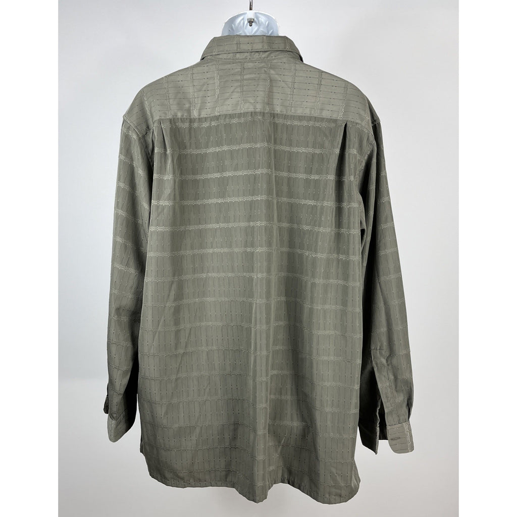 Vintage Haband Embroidered Green Button Up Shirt Size XL