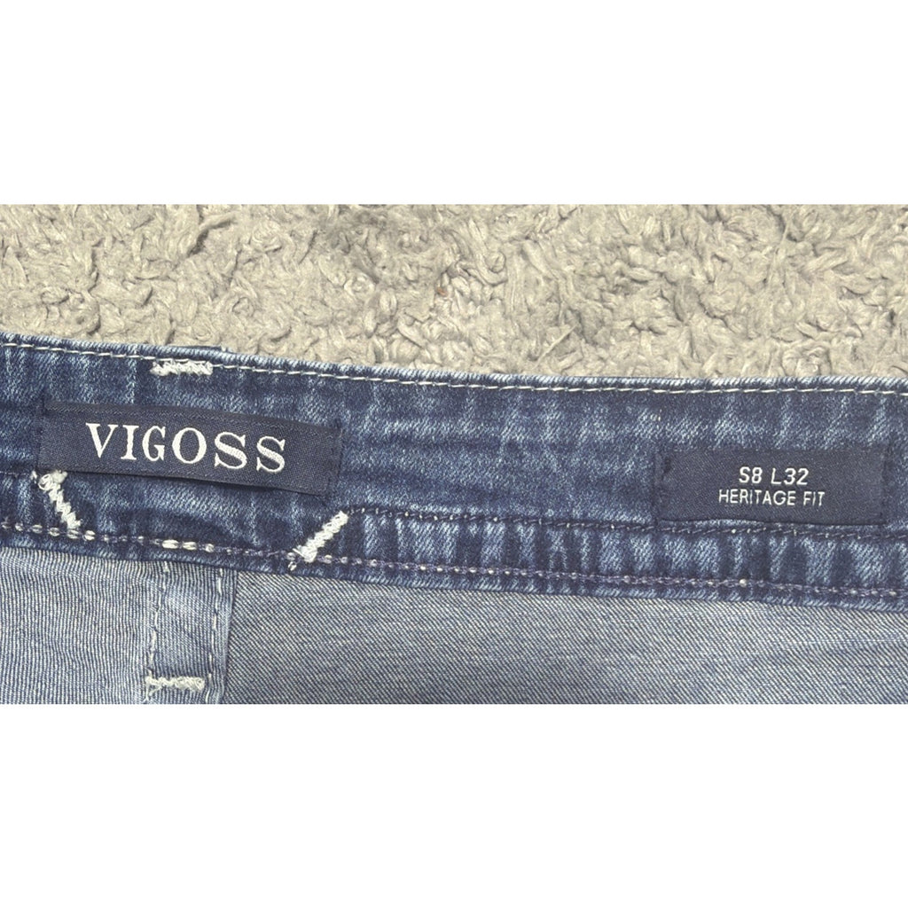 Women's Vigoss Slim Boot Heritage Fit Flap Denim Jeans Western 8/33x31