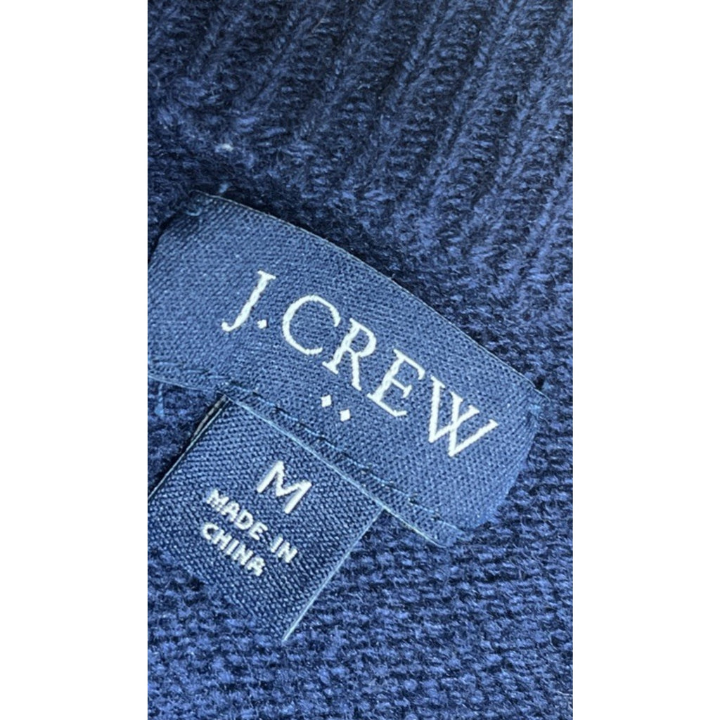 J.CREW Long Sleeve HENLEY SWEATER SIZE M LAMBSWOOL Blend BLUE SOLID