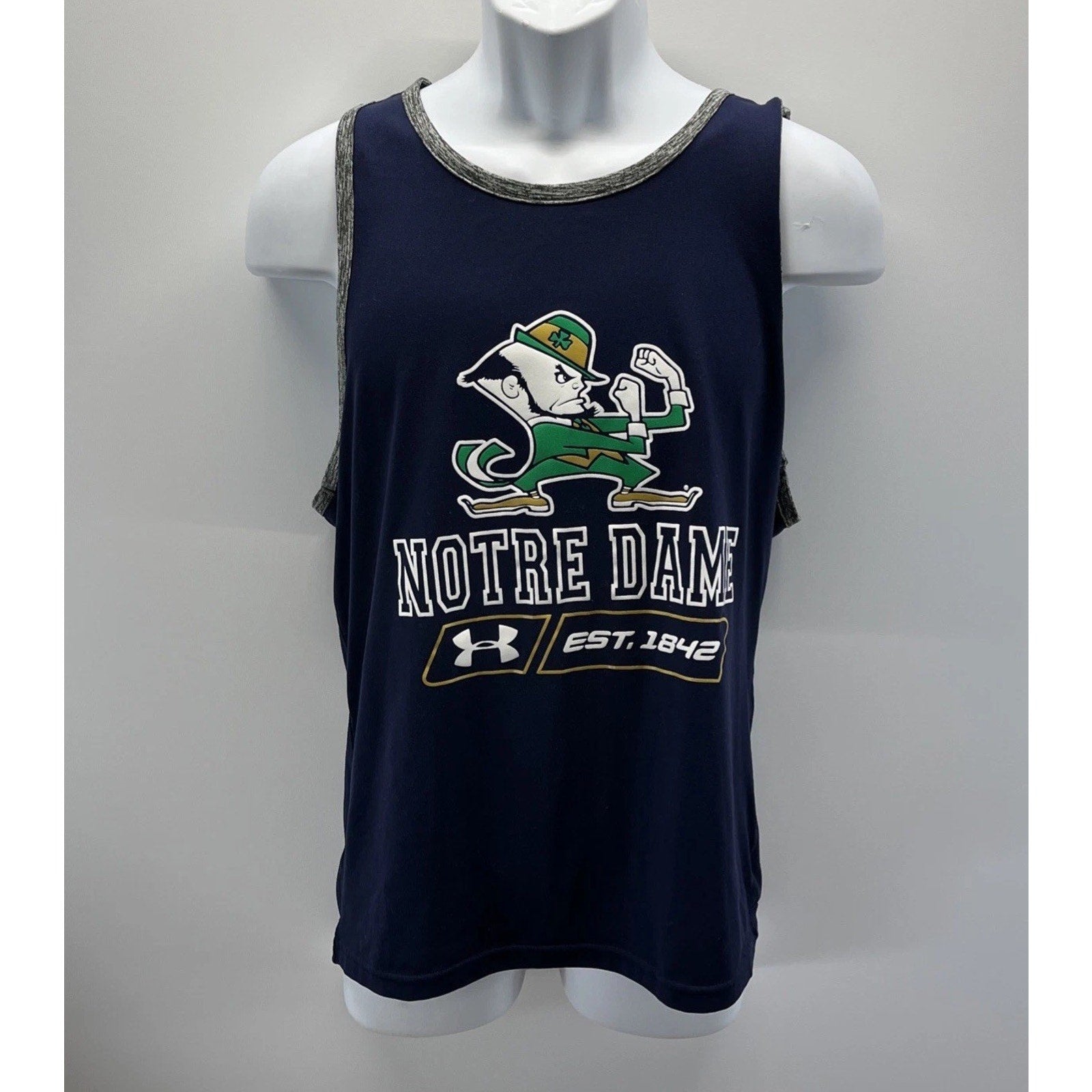 Under Armour Men’s NOTRE DAME Loose Heatgear Tank Top-Size M