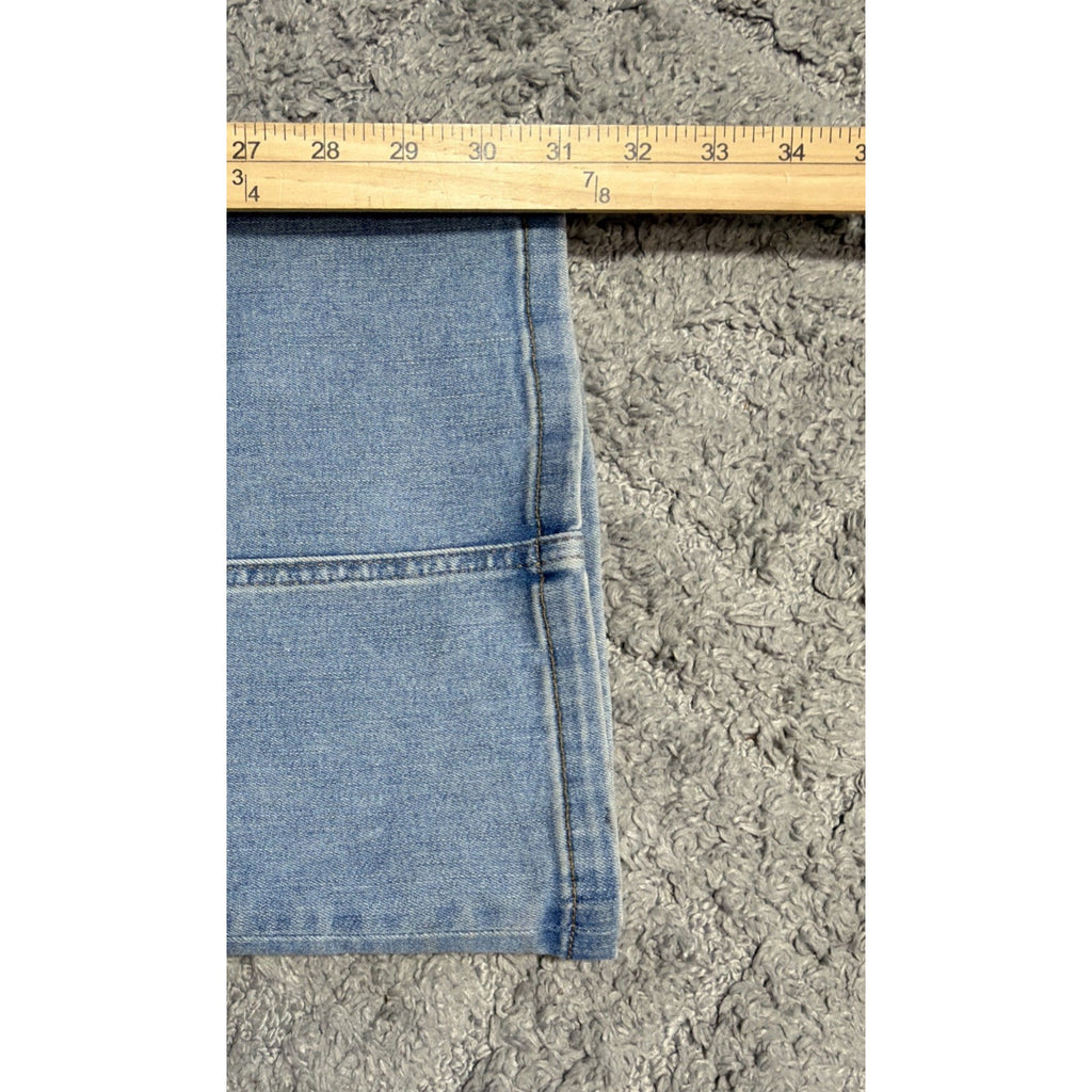New Lee Jeans Blue Denim Pull On Stretch Anit-Roll Waste Slimming Flare 36x32