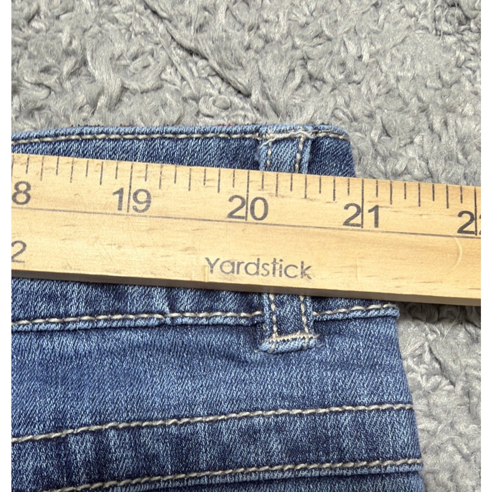 Cato Denim 1946 Curvy Mid Waist Jeans With Red Plaid Distressed Plus Sz 20W