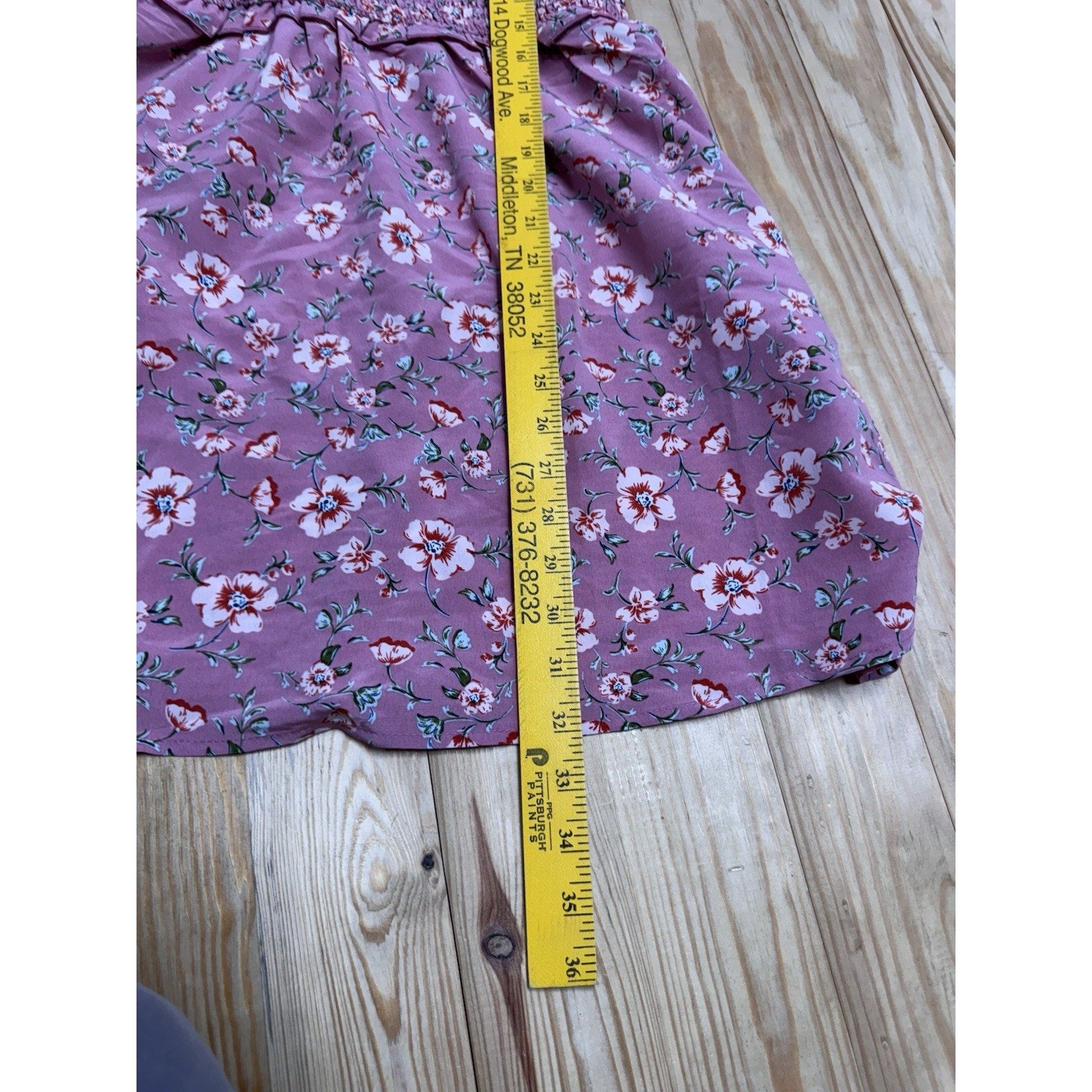 As U Wish Women’s Floral Pink Halter Bow Dress Size Medium Mini Pockets