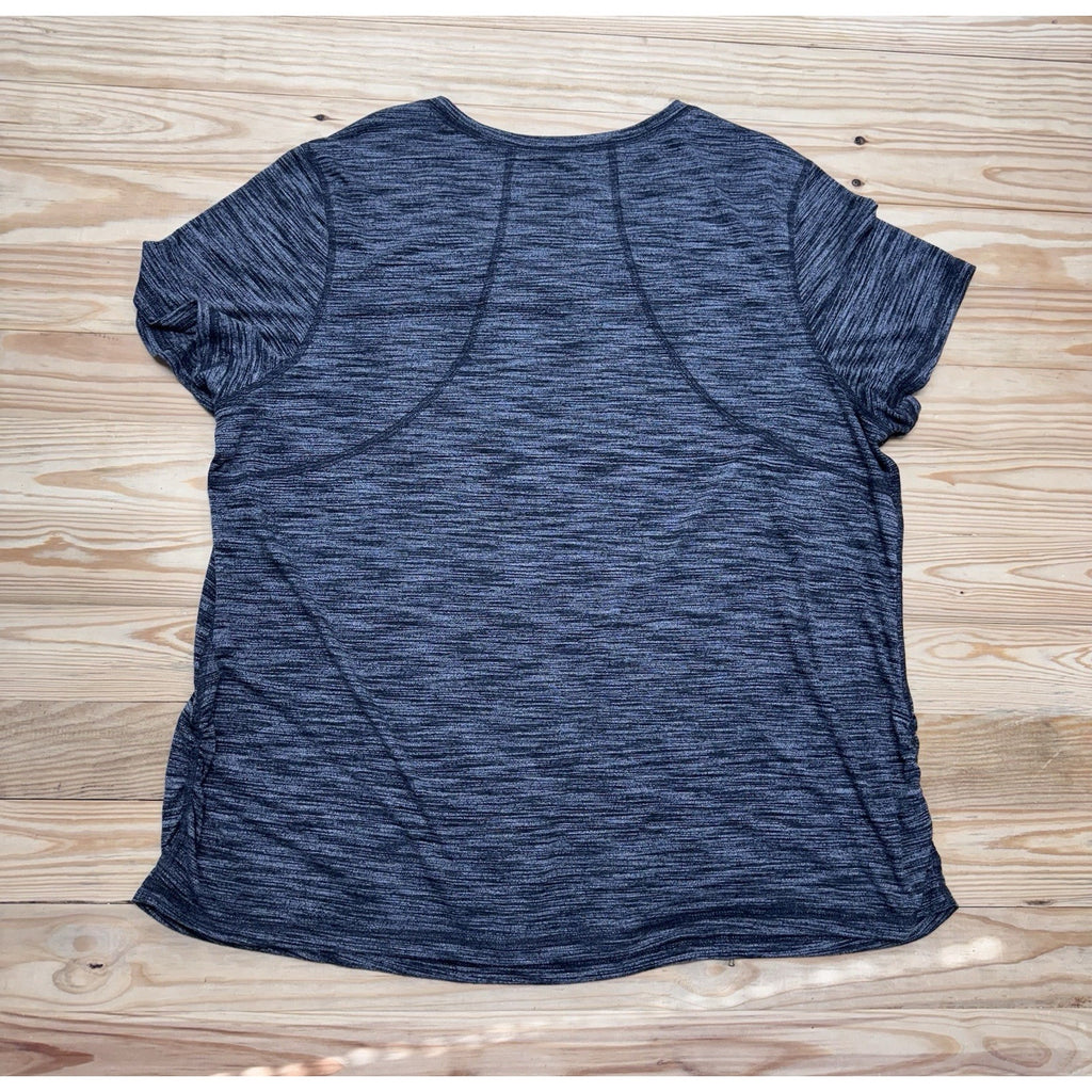 Terra & Sky Gray Athletic Knit Top Short Sleeve Women’s Plus 2X (20W-22W)