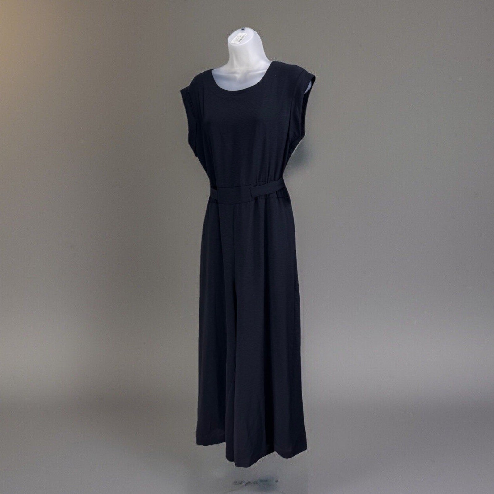 Calvin Klein Jumpsuit Women’s Black Wide Leg Elastic Tie Waist Size 10