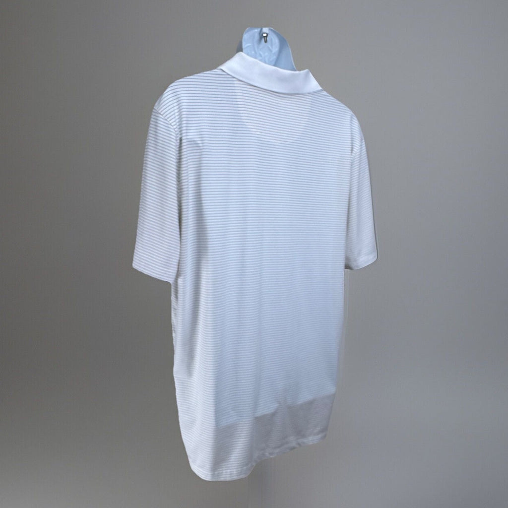 Men's BCG Academy Golf Activewear White Striped Polo Shirt Size XL