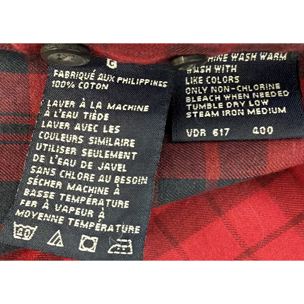 NAUTICA Mens Flannel Red Plaid Button Down Shirt Size L Tall Outdoor Casual New