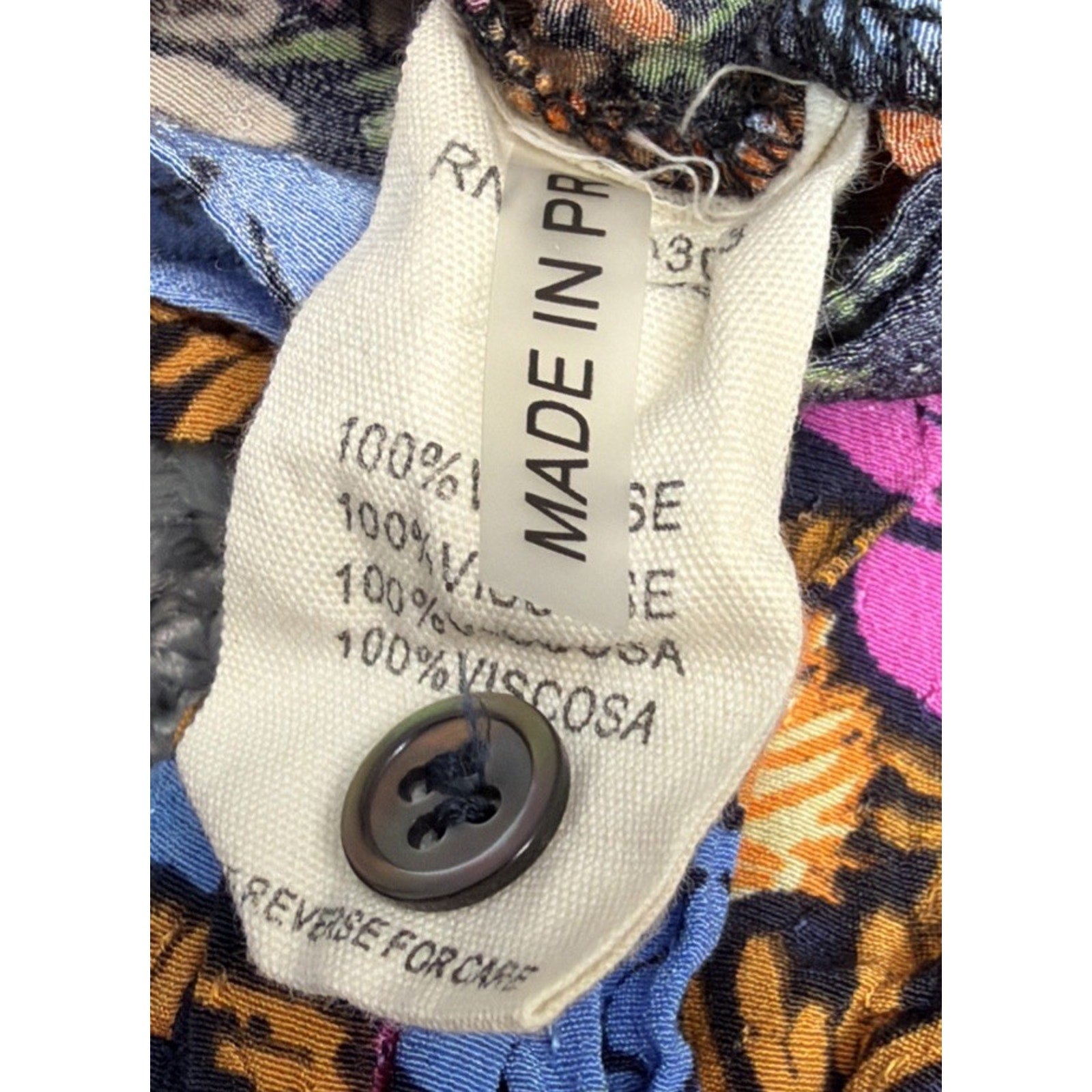 FRNCH Paris Blue Floral Size M Women's Top Button Up Long Sleeve Blouse