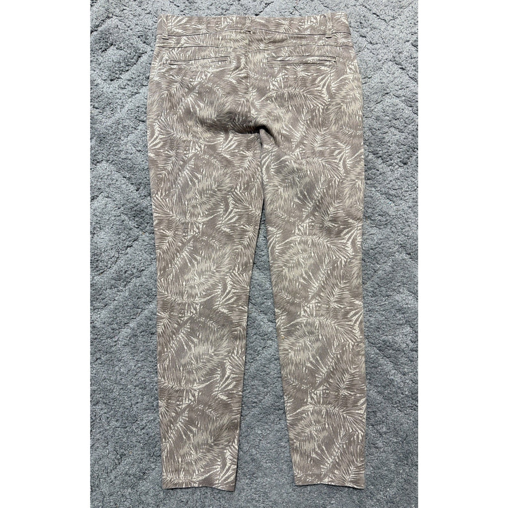 Democracy Ab Solution Women's Skinny Size 8 Tan Floral Stretch Pants