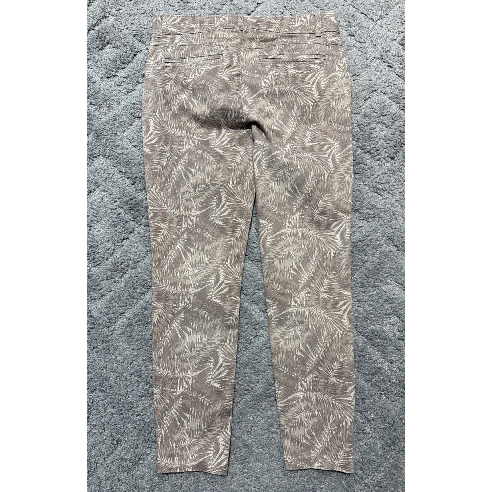 Democracy Ab Solution Women's Skinny Size 8 Tan Floral Stretch Pants