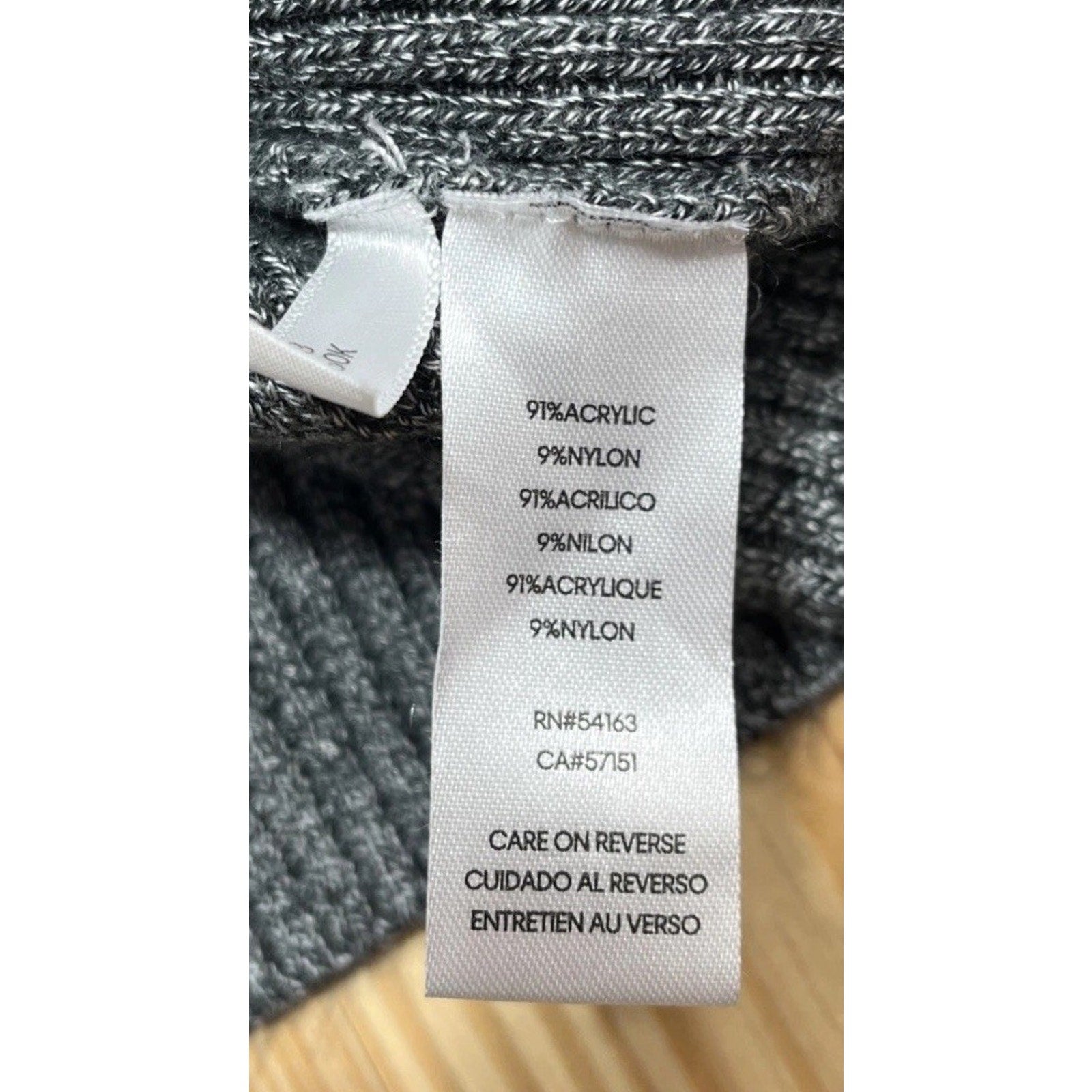 Calvin Klein Womans Gray Cardigan Sweater Sweatshirt Size Large Full Zip