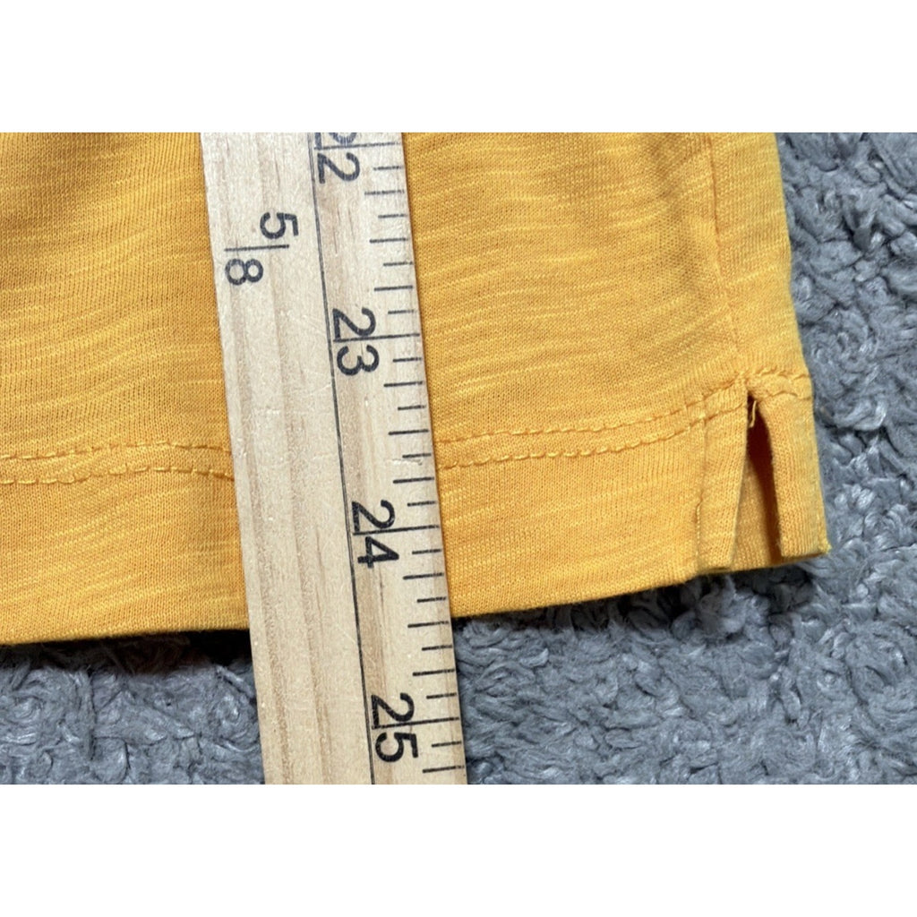 LOFT Gold Yellow T-Shirt L Basic Short Sleeve Pullover Slightly Sheer NWT