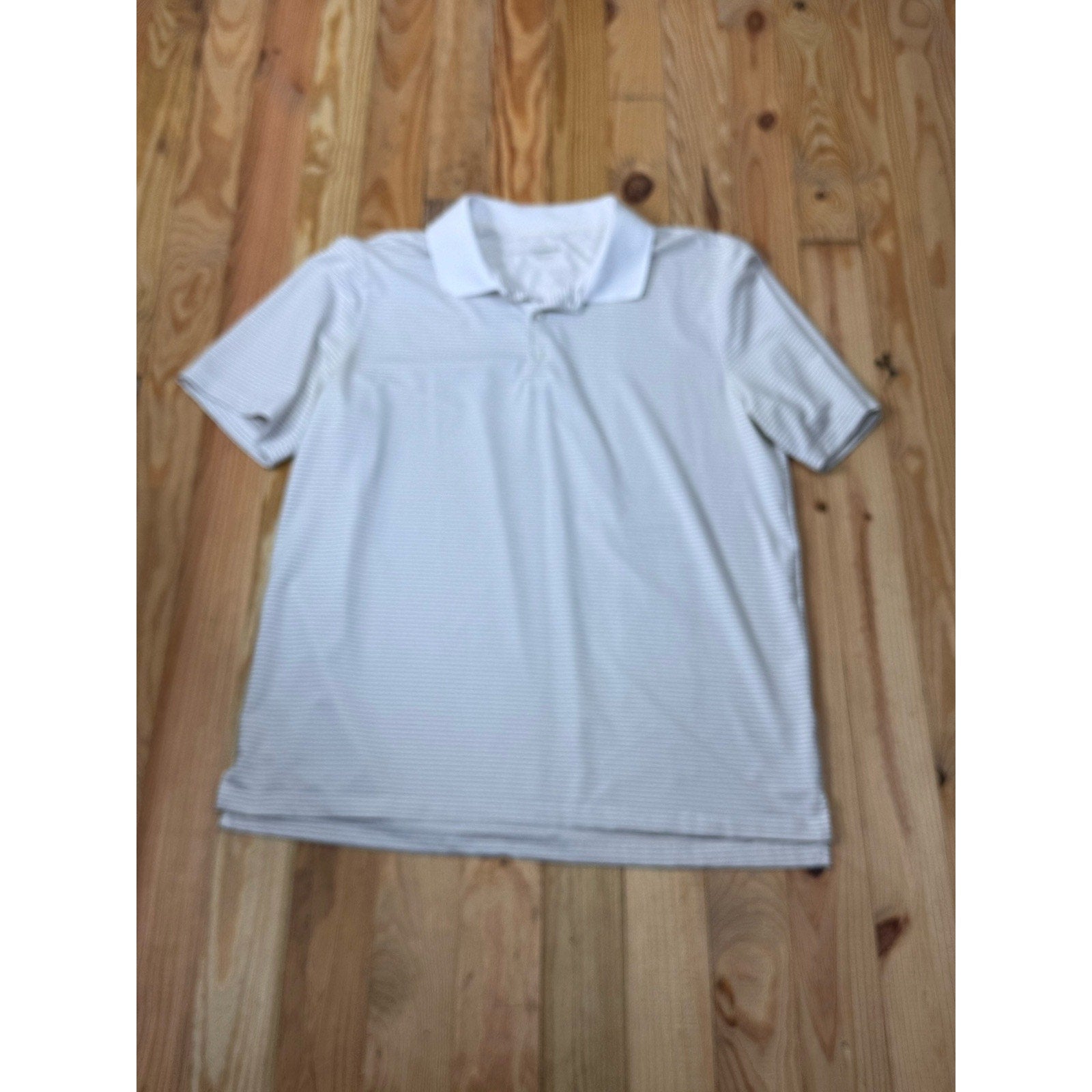 Men's BCG Academy Golf Activewear White Striped Polo Shirt Size XL