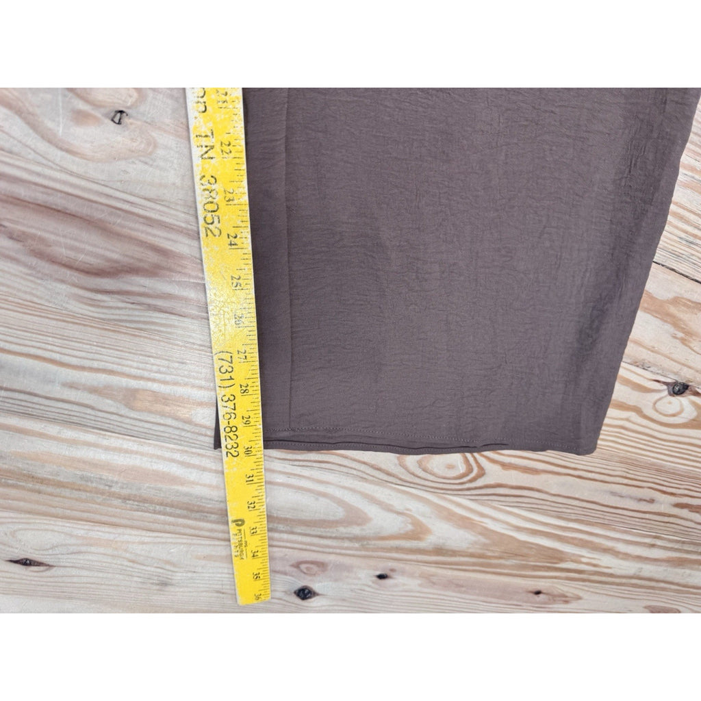 GILLI SPLIT NECK RUCHED WAIST JUMPSUIT Woven Brown Women’s Size Medium NWT