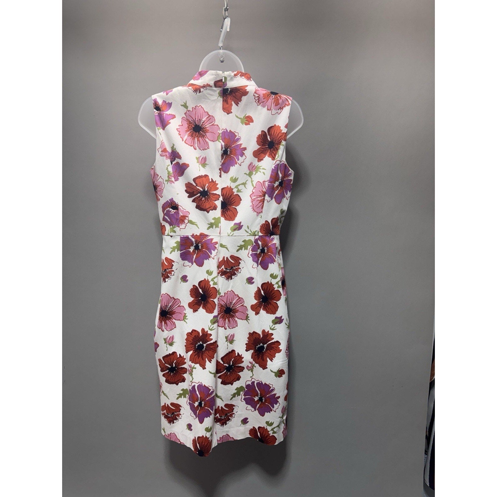 Brooks Brothers Floral Sheath Dress Women’s 6 Sleeveless Mock Neck Cotton