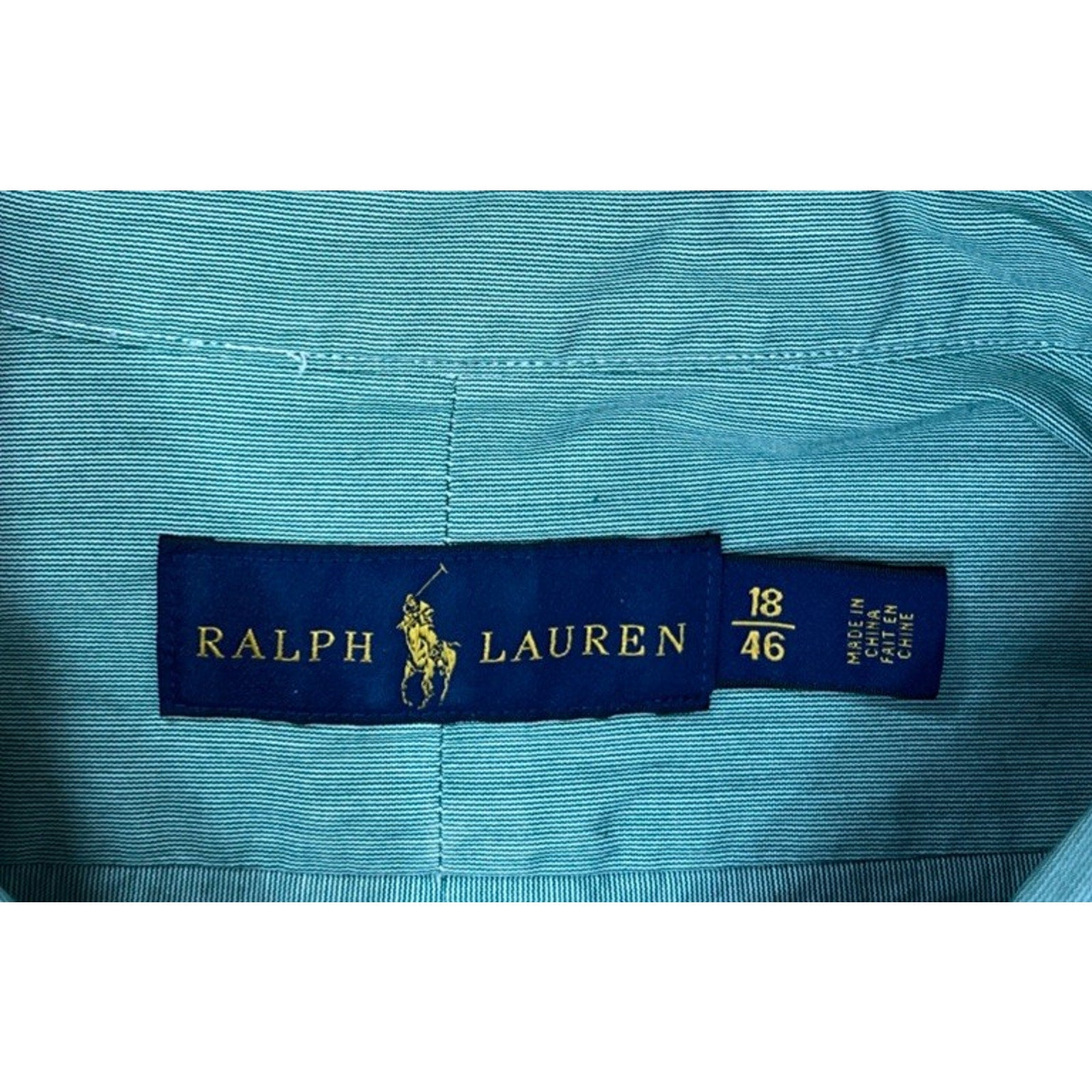 Ralph Lauren Classic Fit Seafoam Green Long Sleeve Button Down 18/46 Cotton
