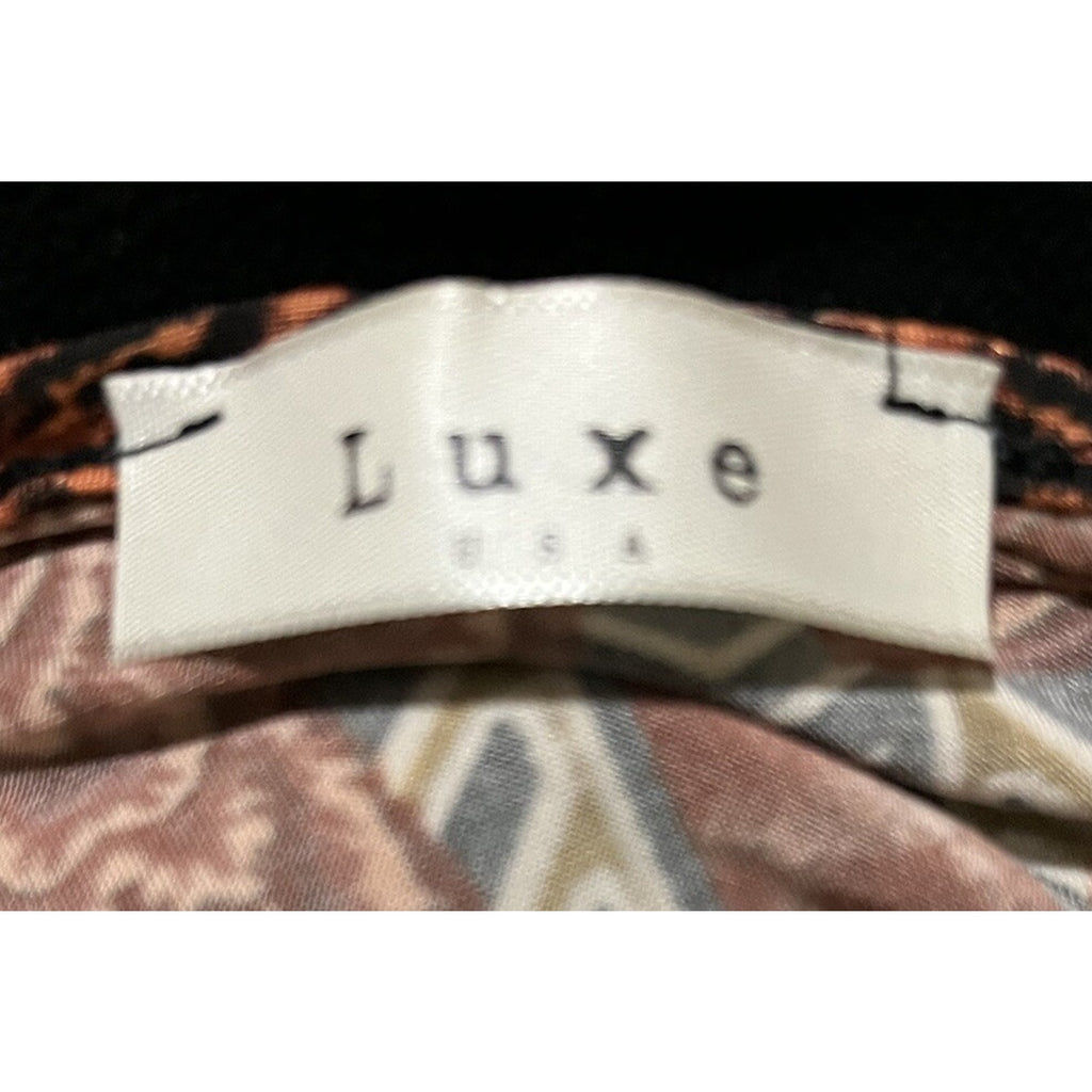 LUXE USA WOMENS BLACK POLYESTER L/S BLOUSE SHIRT TOP SIZE SMALL