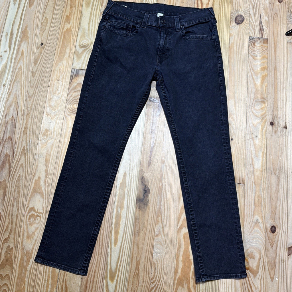 True Religion Geno No Flap Relaxed Slim Straight Jeans ‘Black’ Size 36
