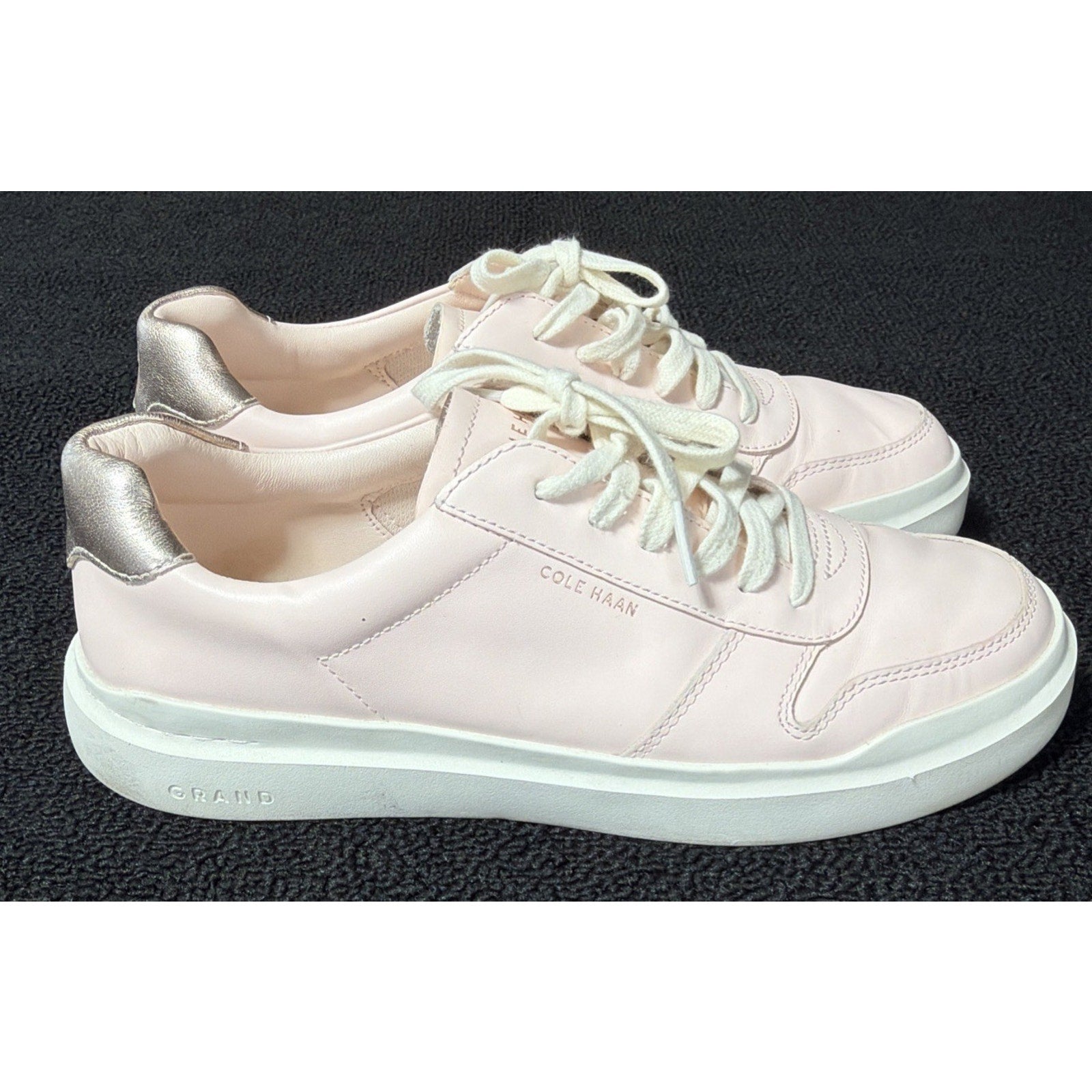 Cole Haan GrandPro Rally Court Pink Leather Laced Up Sneakers Shoes Womens Sz 9