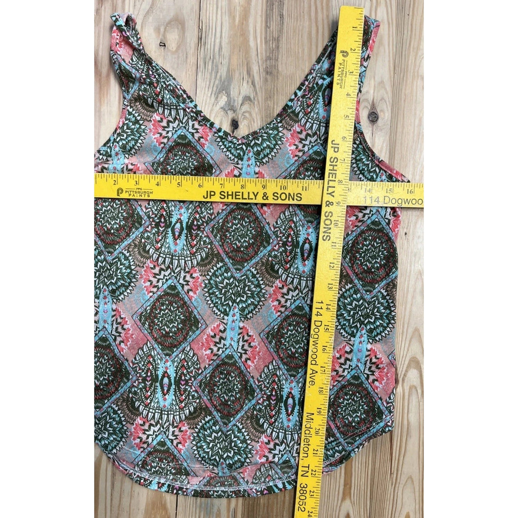 Self Esteem Aztec Boho Print Tank Top Multicolor Size Small