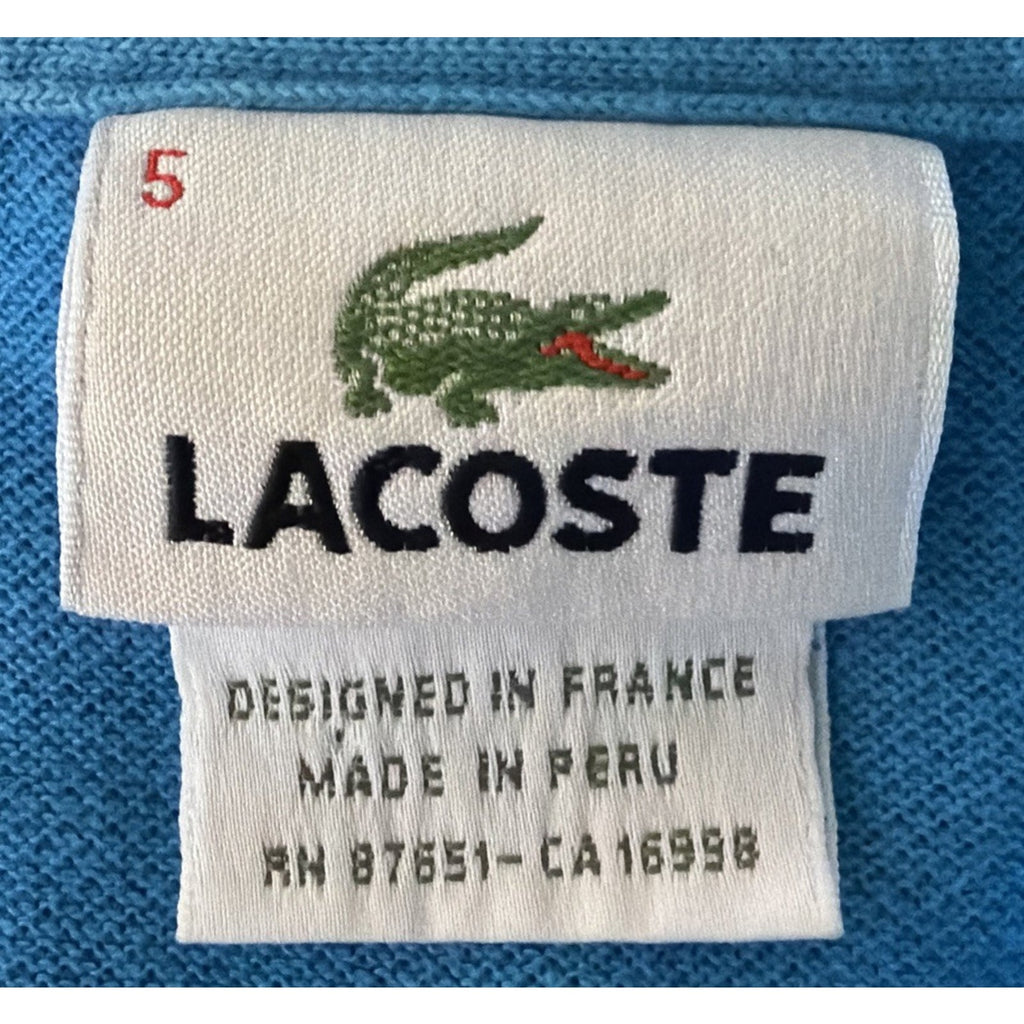 Lacoste Men's Size 5 Blue Short Sleeve Sport Alligator Polo Shirt Flaw