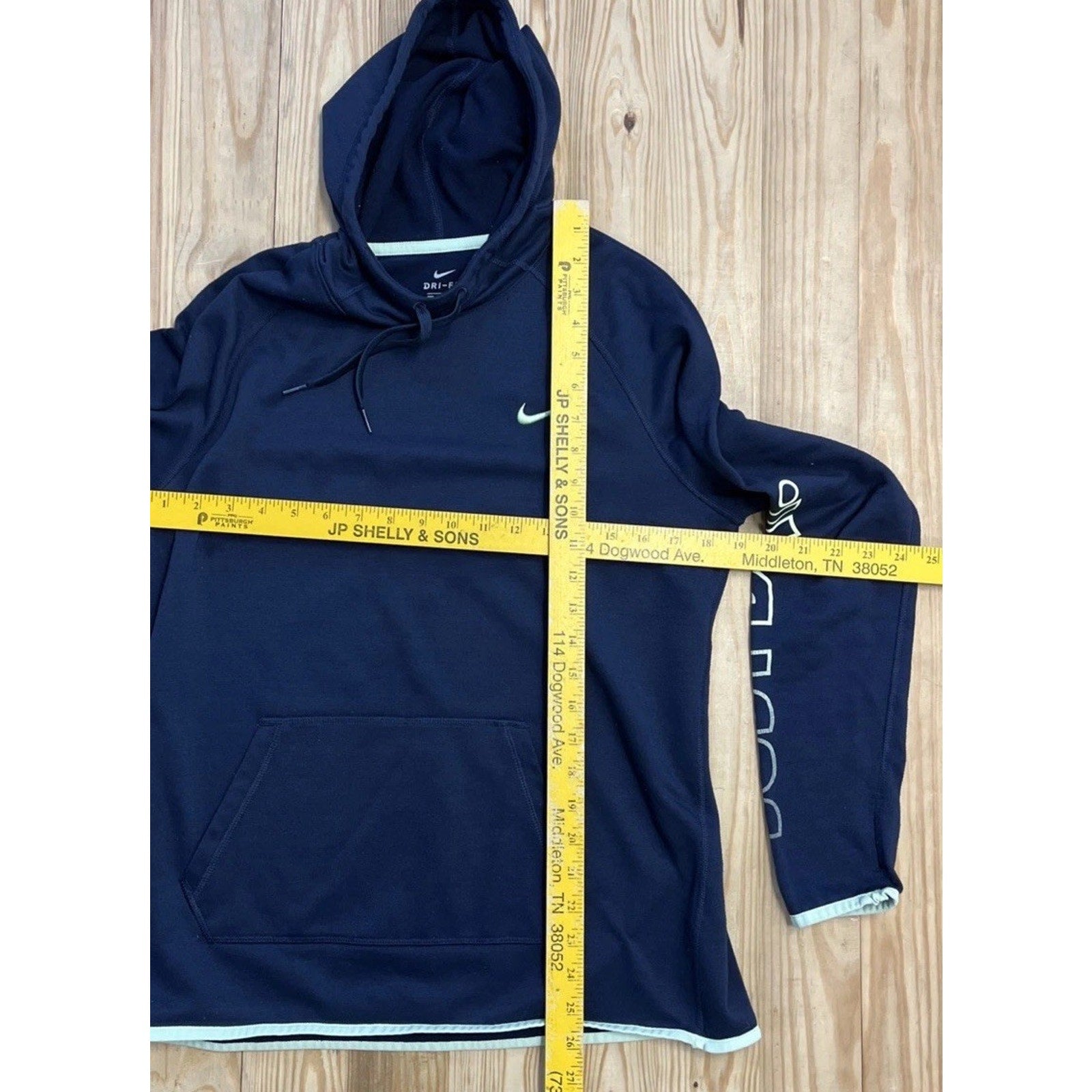 Nike Dri-FIT Women’s Large Navy Just Do It Pullover Hoodie Swoosh Athletic