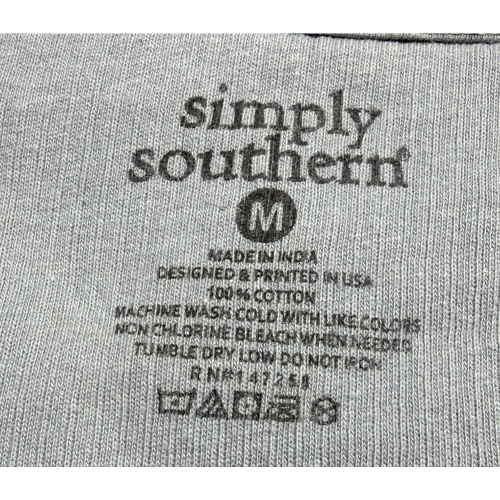 Simply Southern Sweater Womens Size M Gray Long Sleeve Thermal Mama Vibes