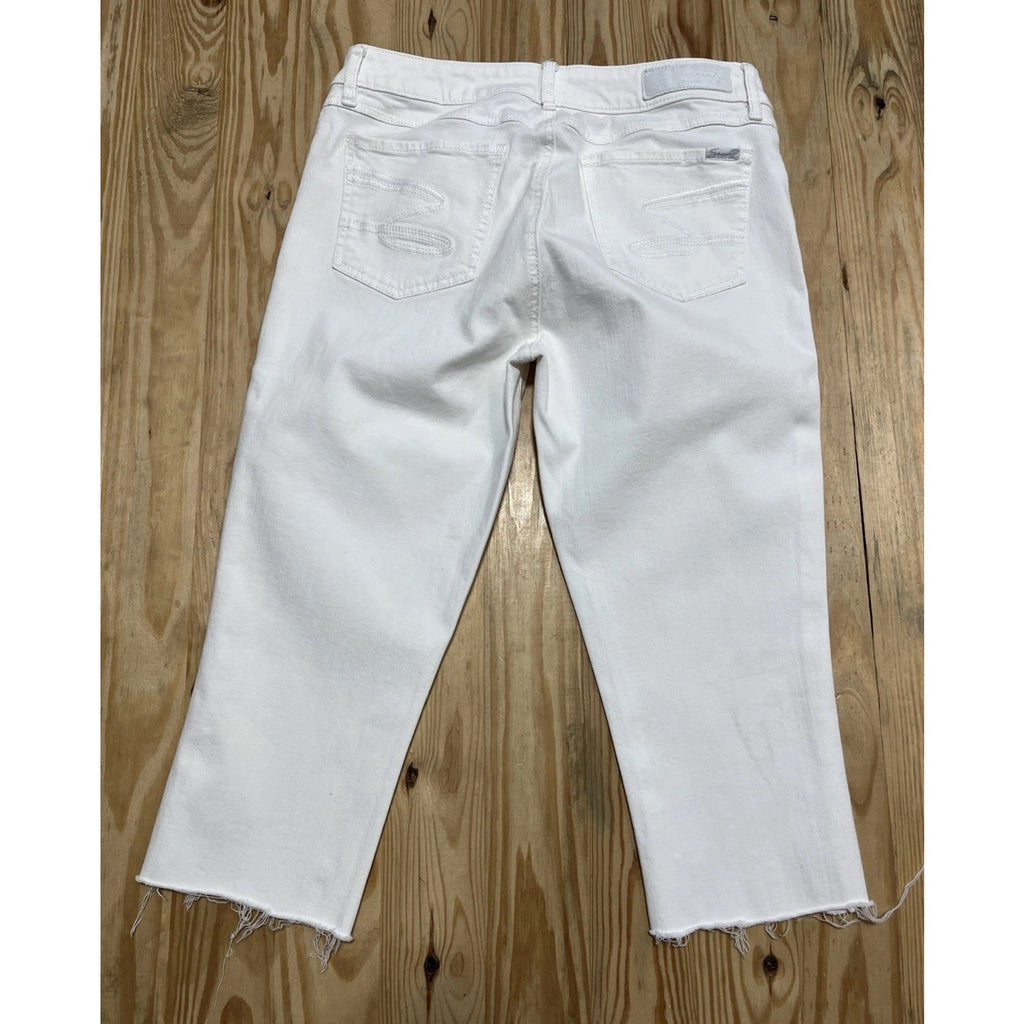 Seven7 Breezy Crop Pant Skimmer Skinny White Size Raw Hem 30x19