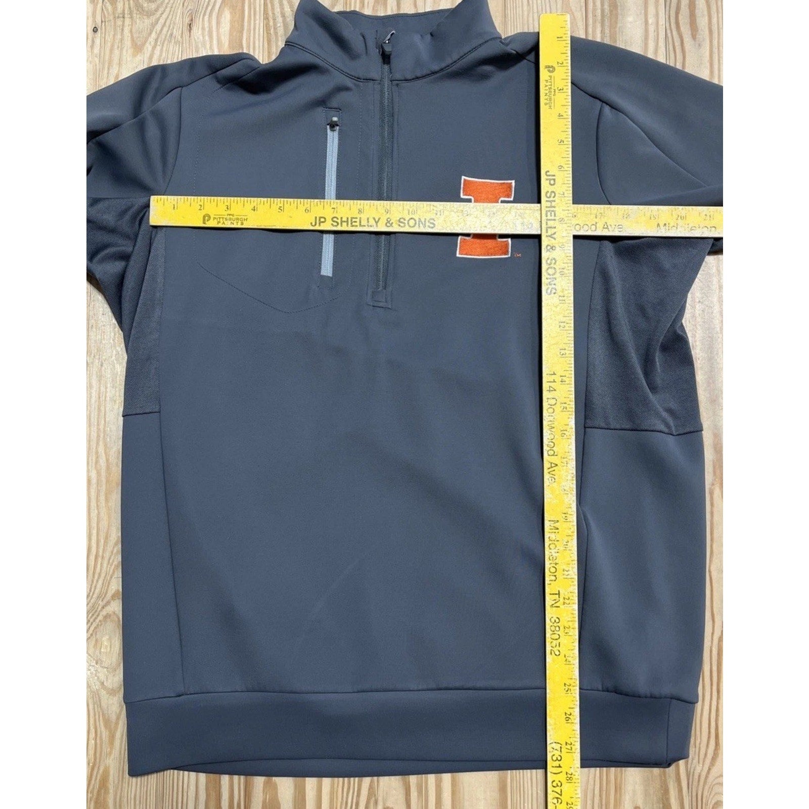Antigua Illinois Fighting Illini NCAA Genuine Men's 1/4 Zip Jacket Size Medium