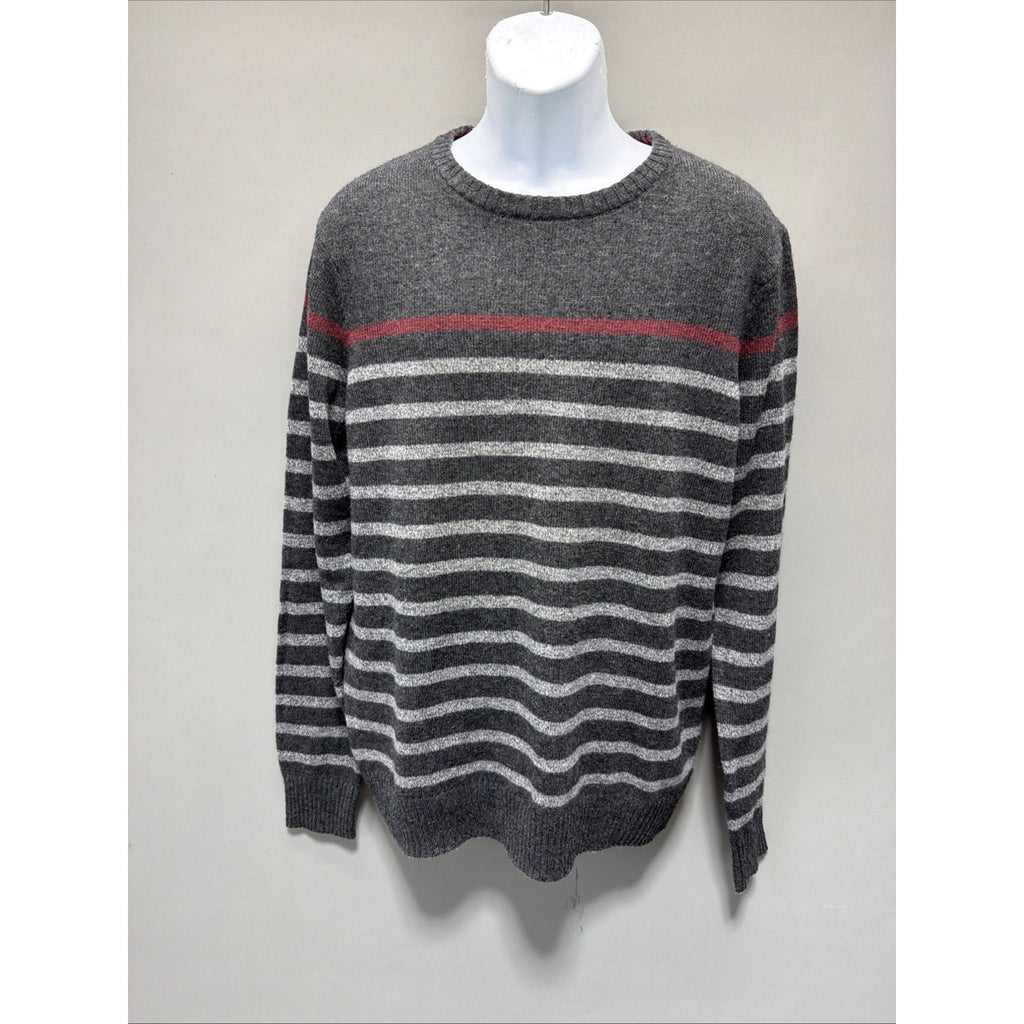 Urban Pipeline Sweater Mens L Gray Fair Isle Nordic Wool Blend Knit Pullover