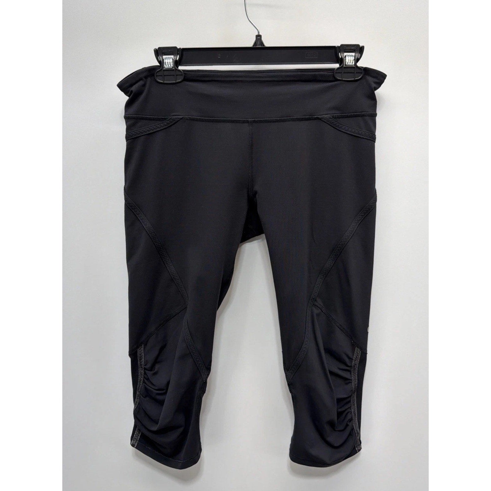 Lululemon Athletica Run Pace Crop Ruched Black Leggings Athletic, Size 4
