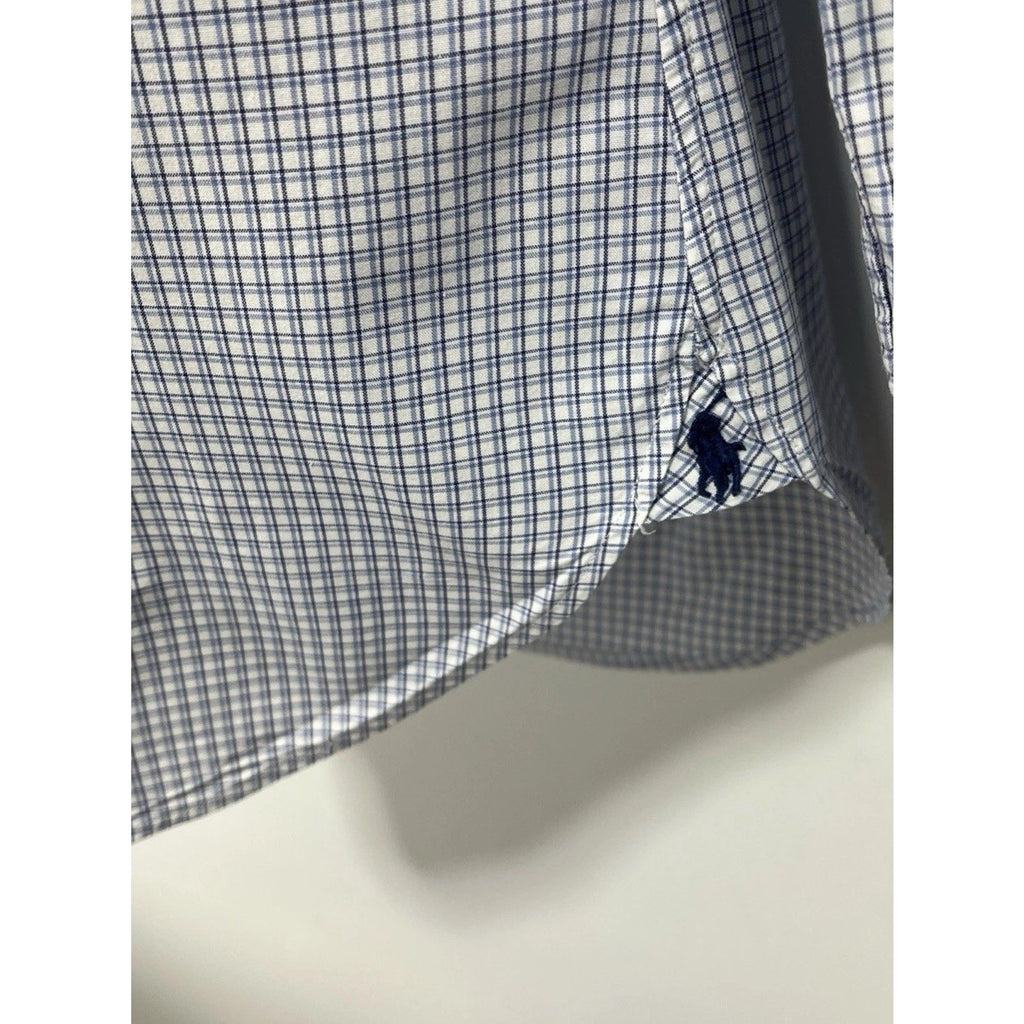 Ralph Lauren Men's Blue/White Plaid Long Sleeve Button Down Shirt Size Small