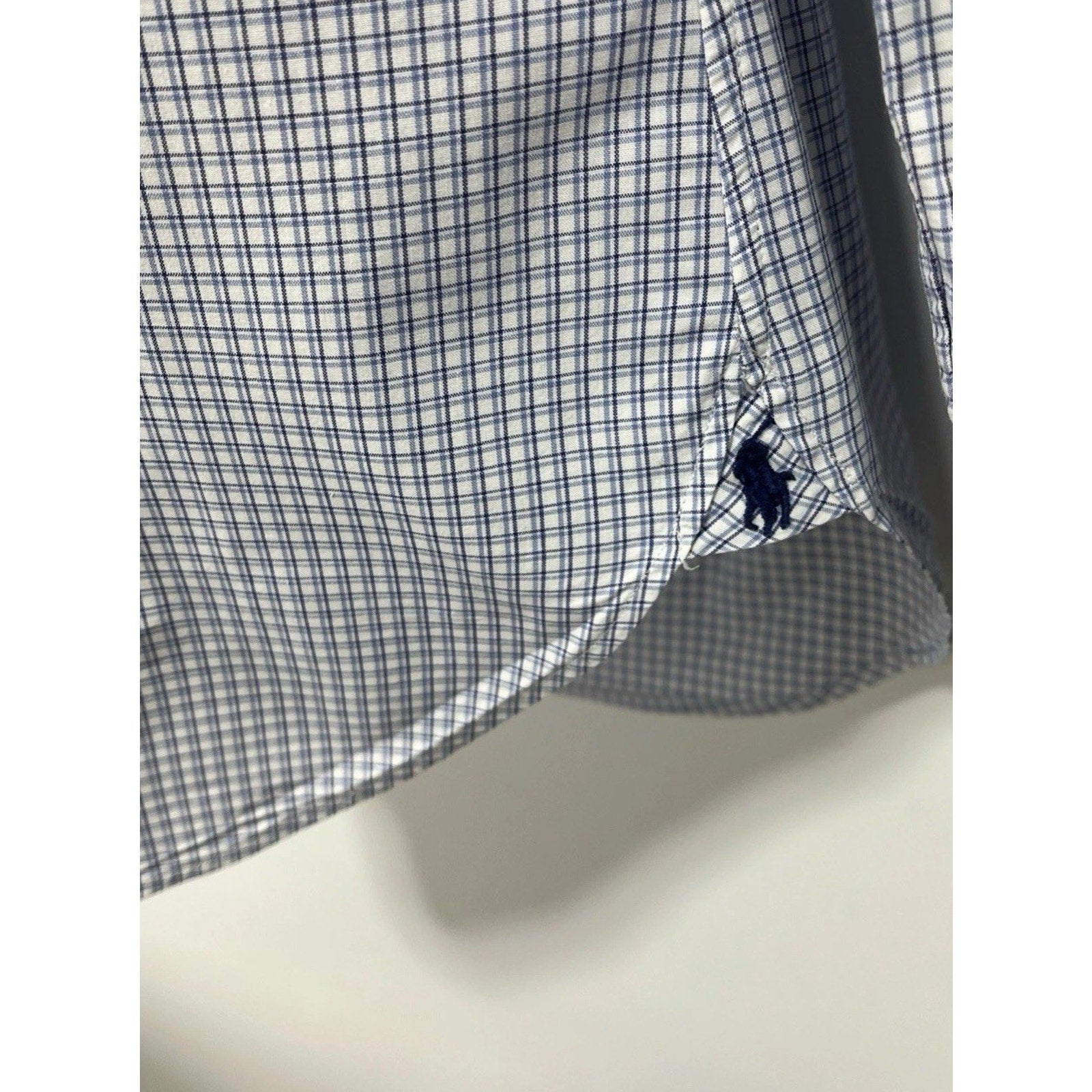 Ralph Lauren Men's Blue/White Plaid Long Sleeve Button Down Shirt Size Small