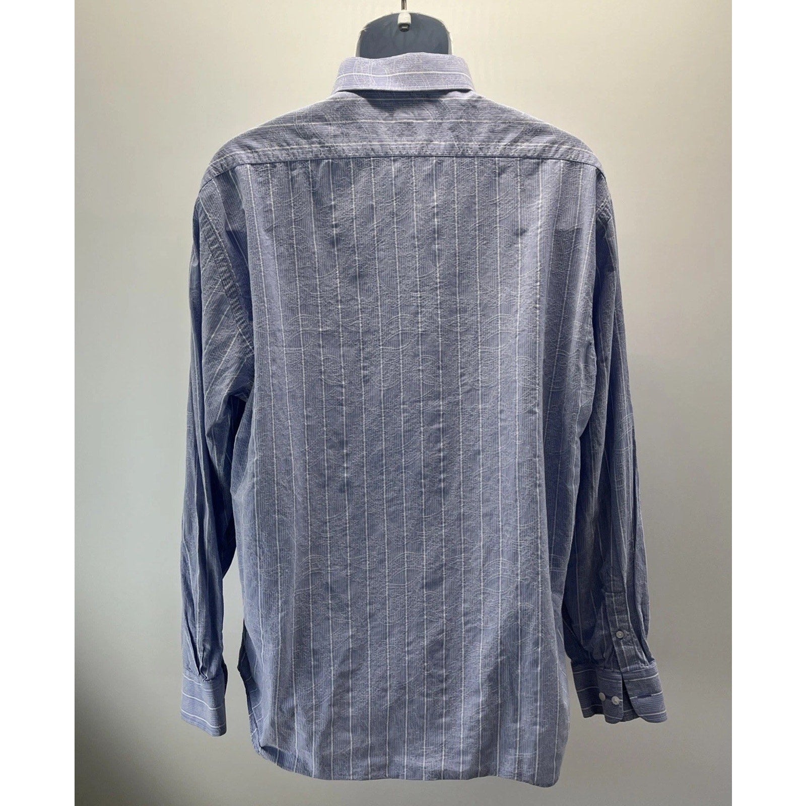 Size XXL BLUE Men’s Long Sleeve, Button Down, Blue, Striped, Paisley Shirt