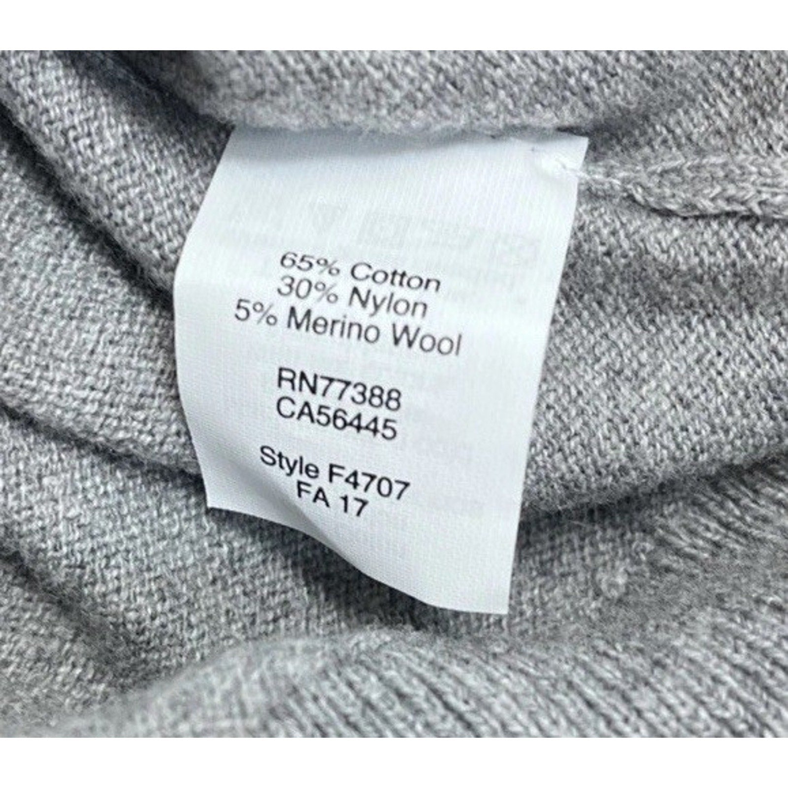 J Crew Sweater Harbor Cotton Merino Wool Blend Size L Large Gray Crew Neck