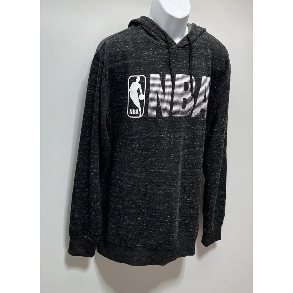 NBA Basketball Logo Hoodie Mens XL Black Pattern Long Sleeve Sweater License