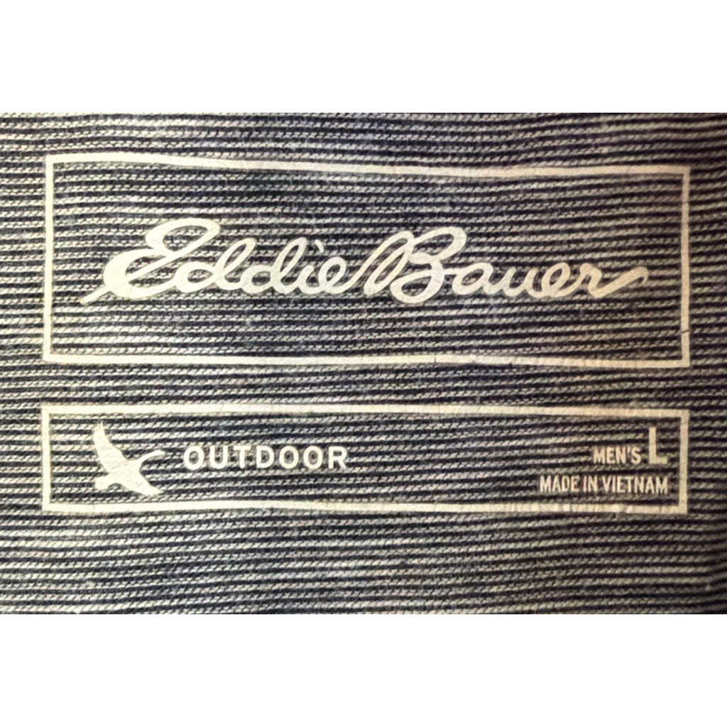 Eddie Bauer Outdoor Polo Shirt Mens L Space Dye Golf Outdoors Casual Blue Gray