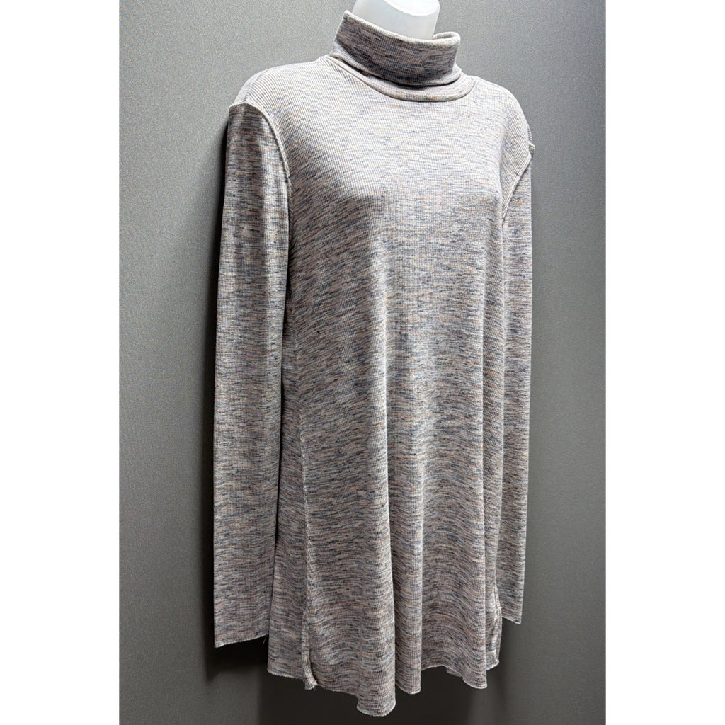 WE THE FREE PEOPLE Pullover Womens Small Heather Gray Stone Cold Split Back Top