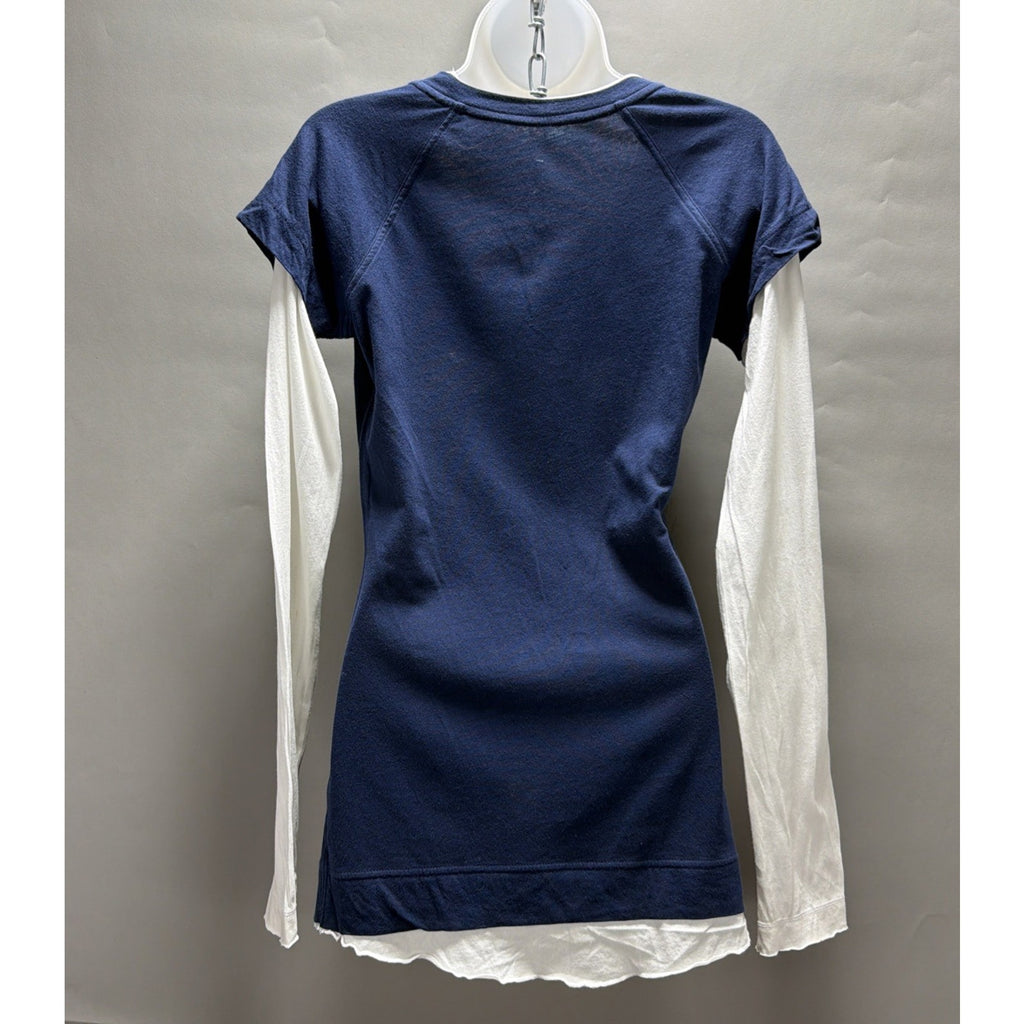 Nike Women's Navy Blue White Penn State Nittany Lions Medium Layered Longsleeve
