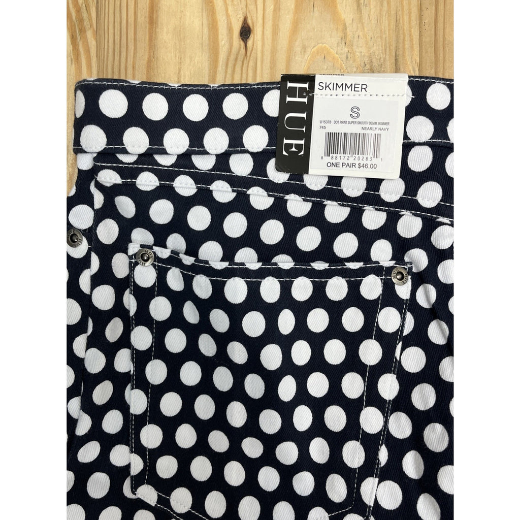 NWT HUE Dot Print Super Smooth Denim Skimmer Sz S
