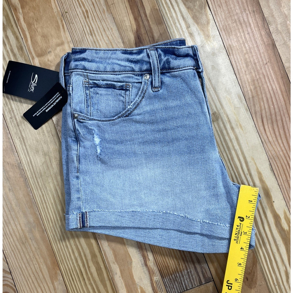 Silver Jeans Co. Womens Rolled Cuff Boyfriend Short, Indigo Size W30 L4