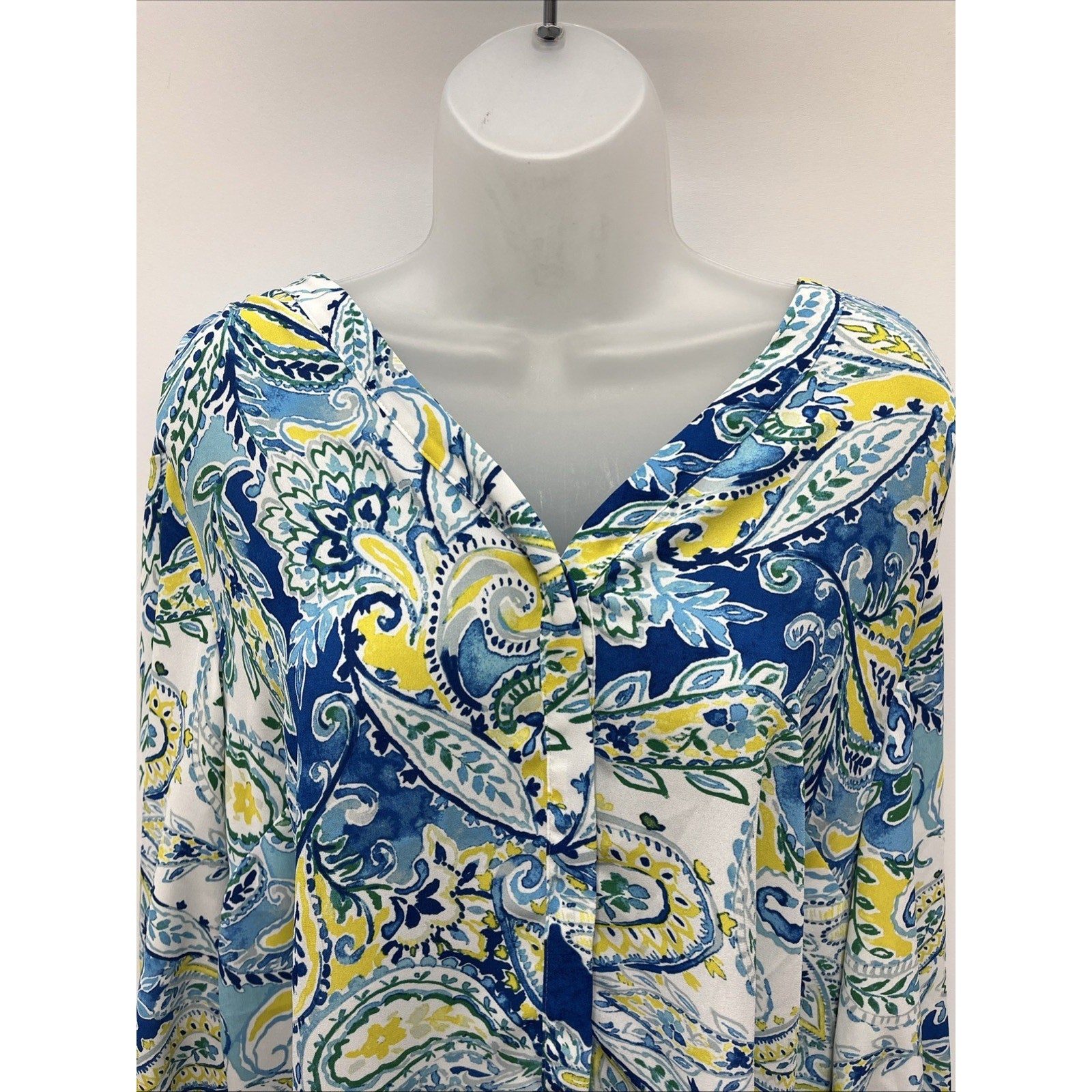 Lauren Ralph Lauren Paisley Print Georgette Blouse Top Size 1X