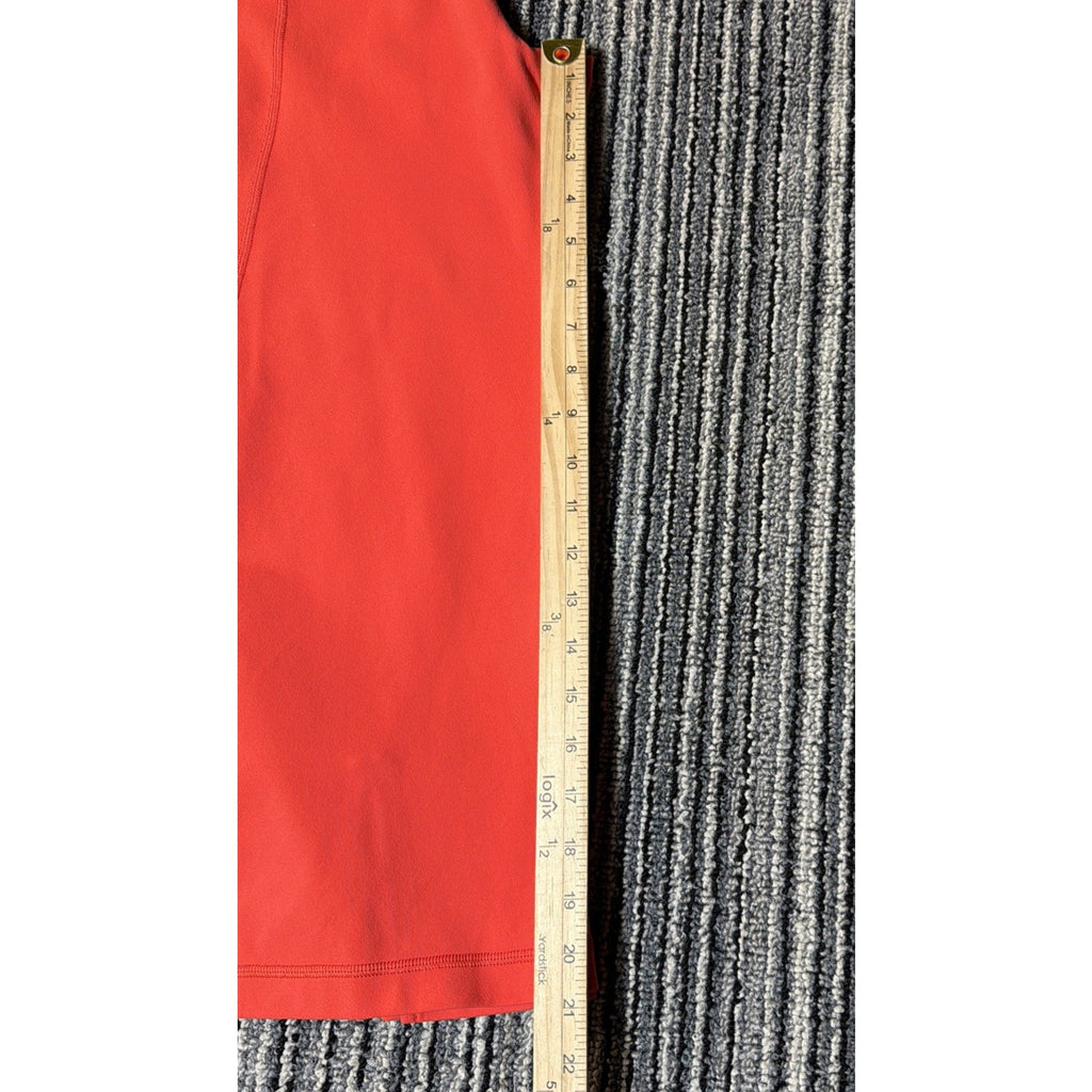 Lululemon leggings Groove Pant Women Sz 10 Twin Stripe Love Red waistband Pocket