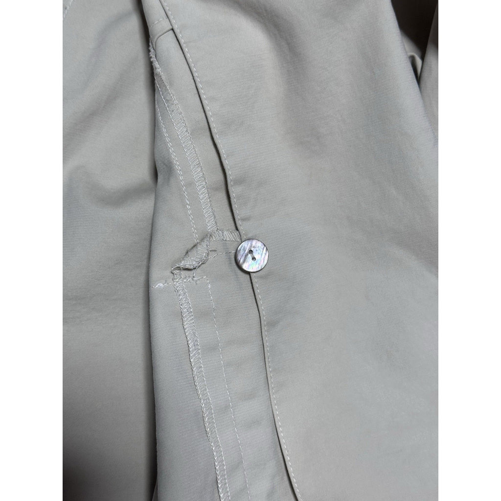 Nina McLemore Beige Cotton Blend Jacket Womens Large Stand Collar Career