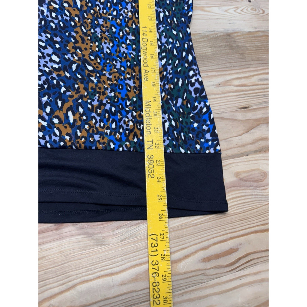 Nine West Black & Multi Animal Print Long Sleeve Women’s Size Large NWT